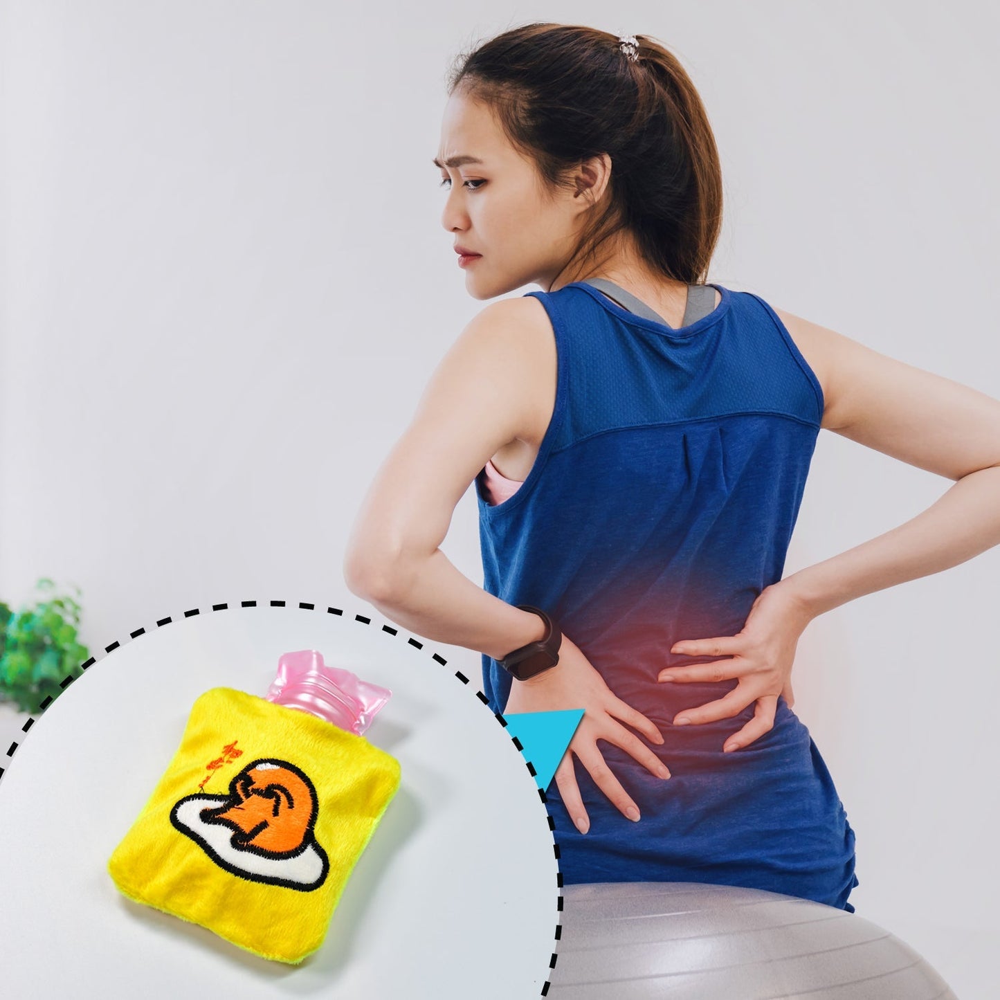 Compact yellow duck hot water bag, ideal for travel and on-the-go pain relief.