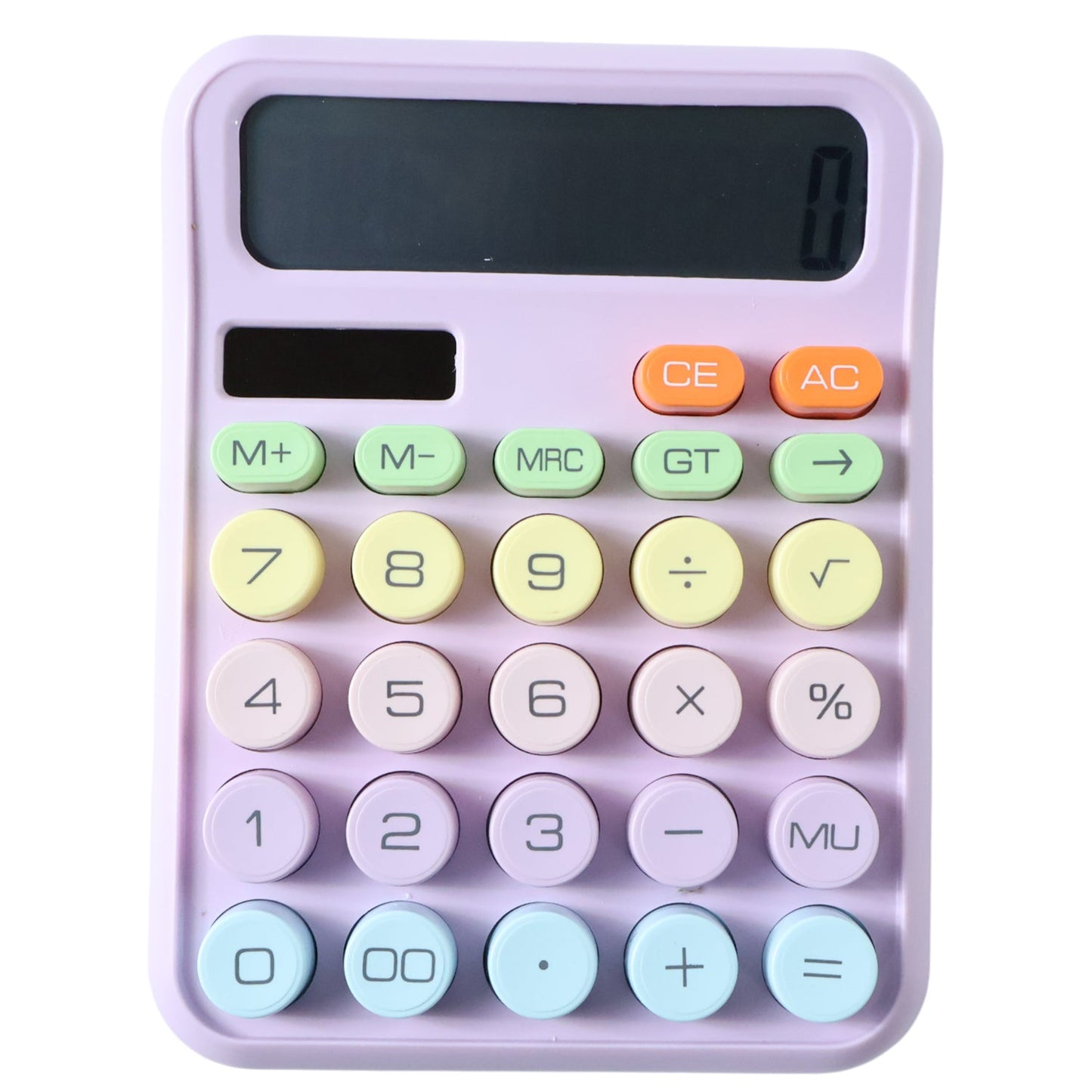 Compact digital calculator designed for desktop use