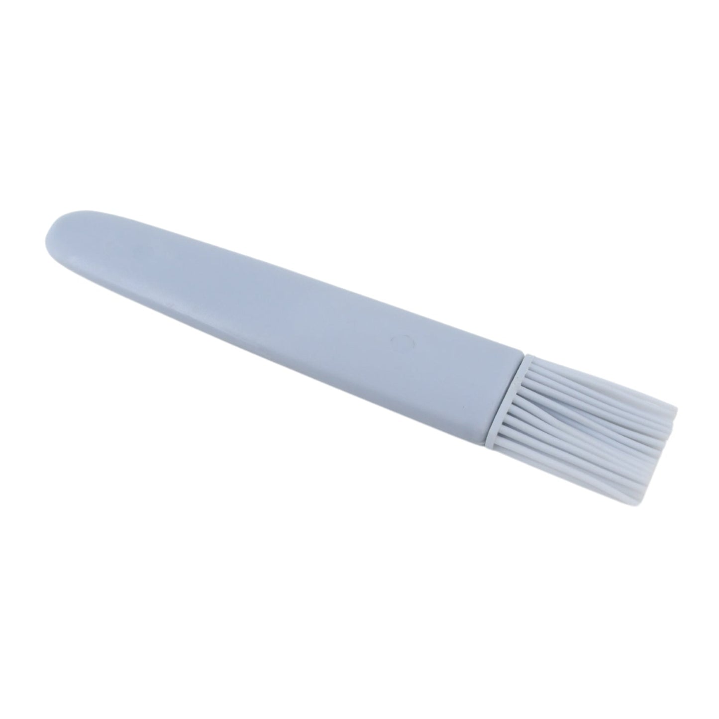 Heat-resistant grill basting brush with soft, non-shedding silicone bristles.