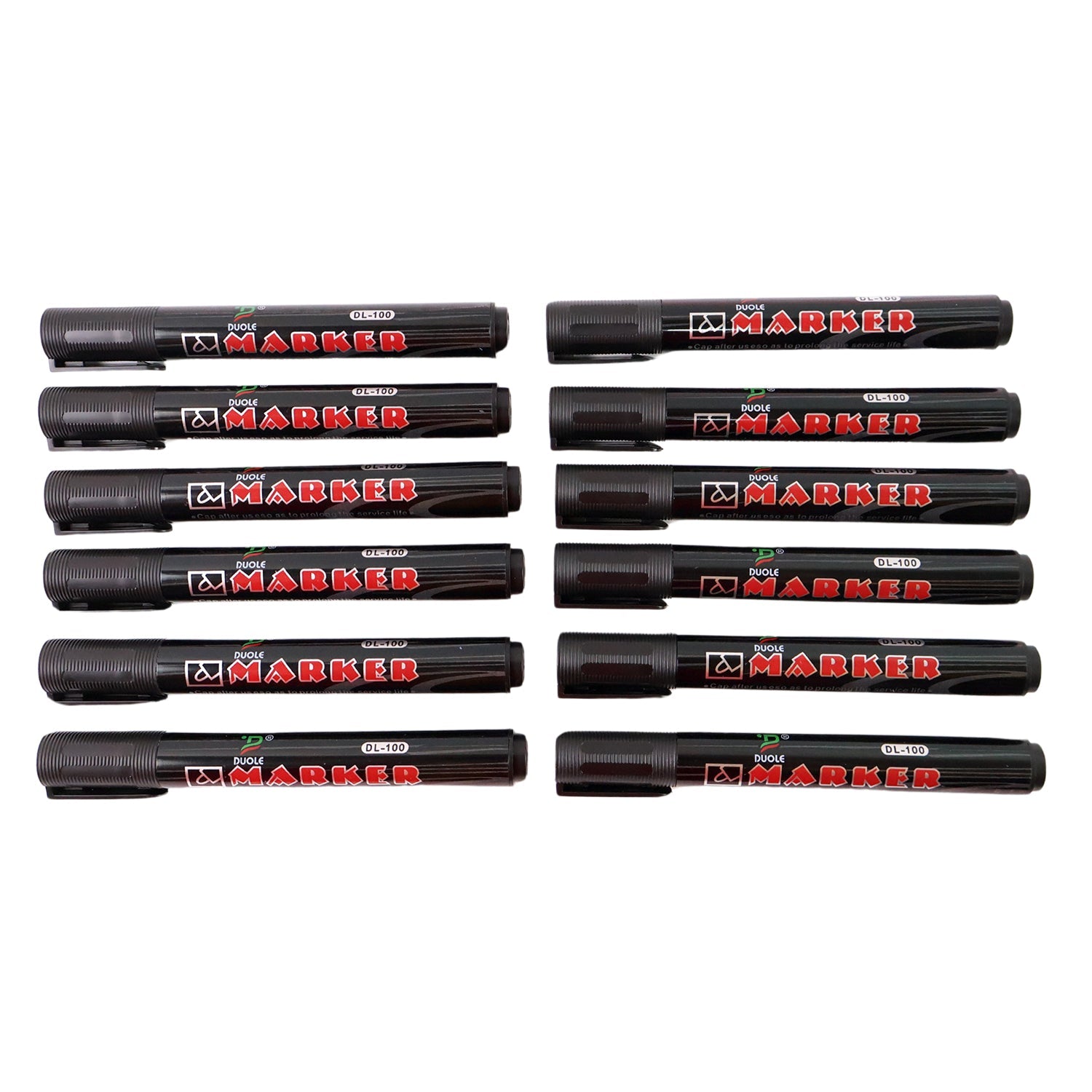 Black whiteboard marker held in hand with cap on, comfortable grip