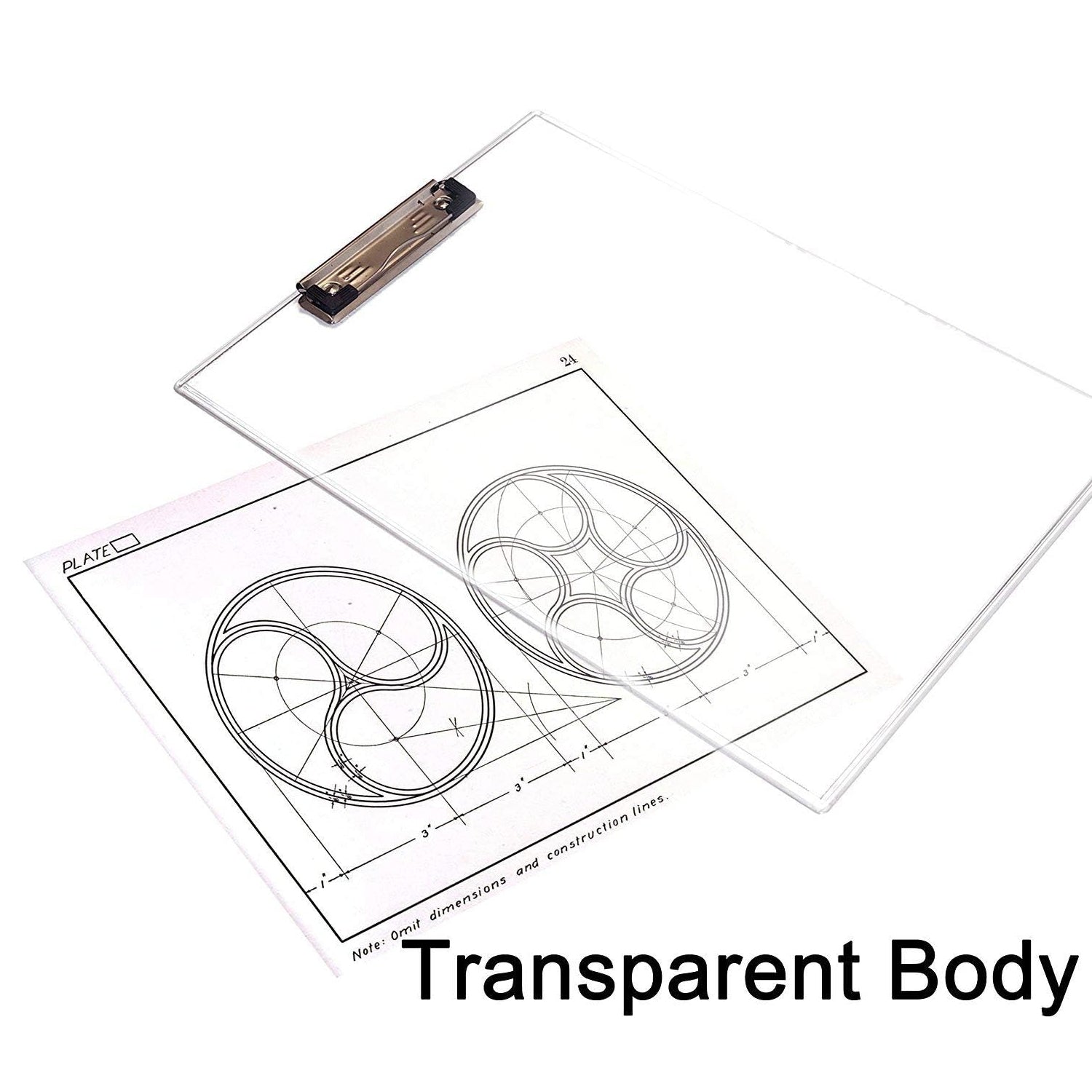 Portable transparent exam pad with ruler, perfect for on-the-go study.