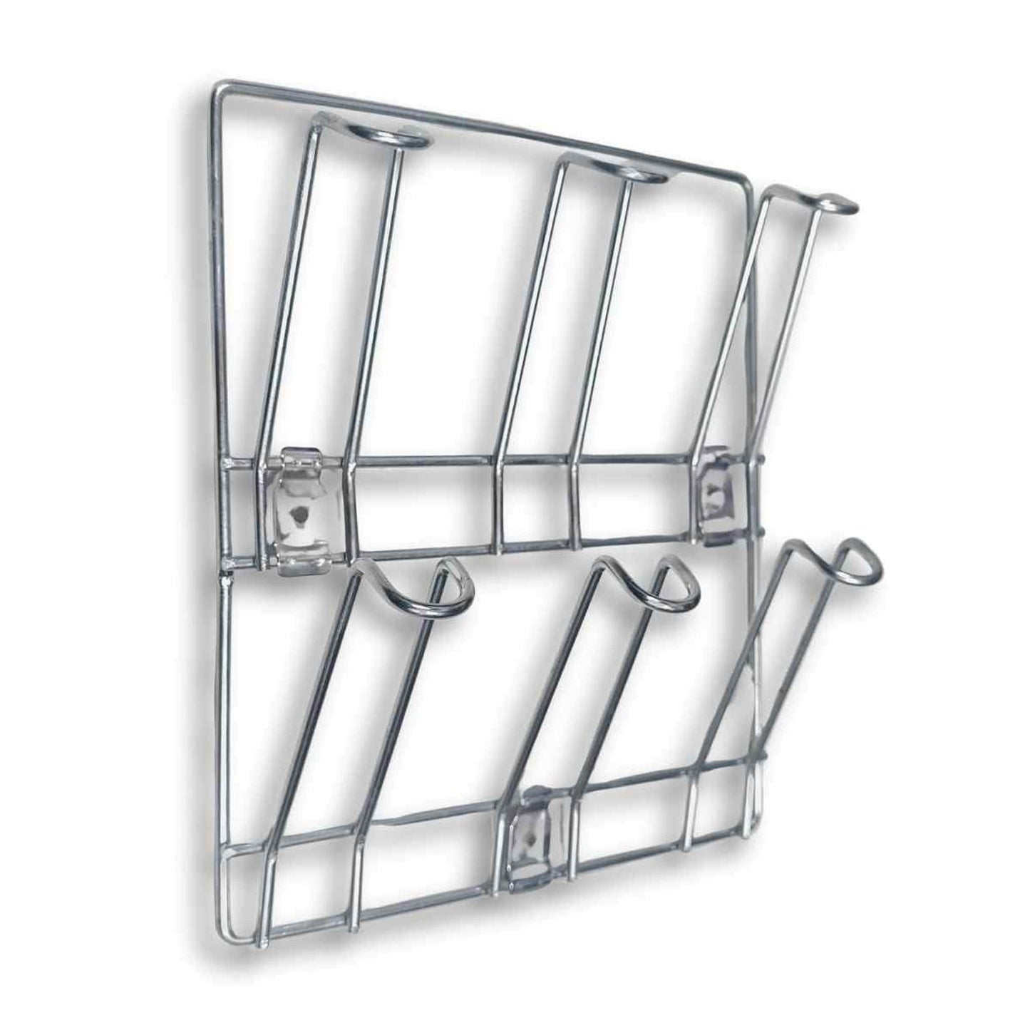 Stainless steel mug rack fixed on wall for kitchen organization