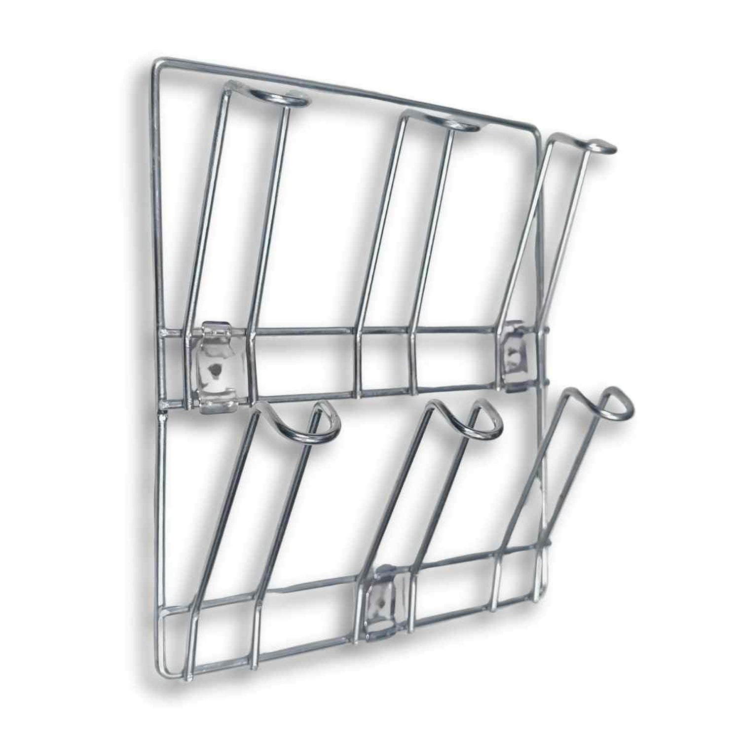 Stainless steel mug rack fixed on wall for kitchen organization
