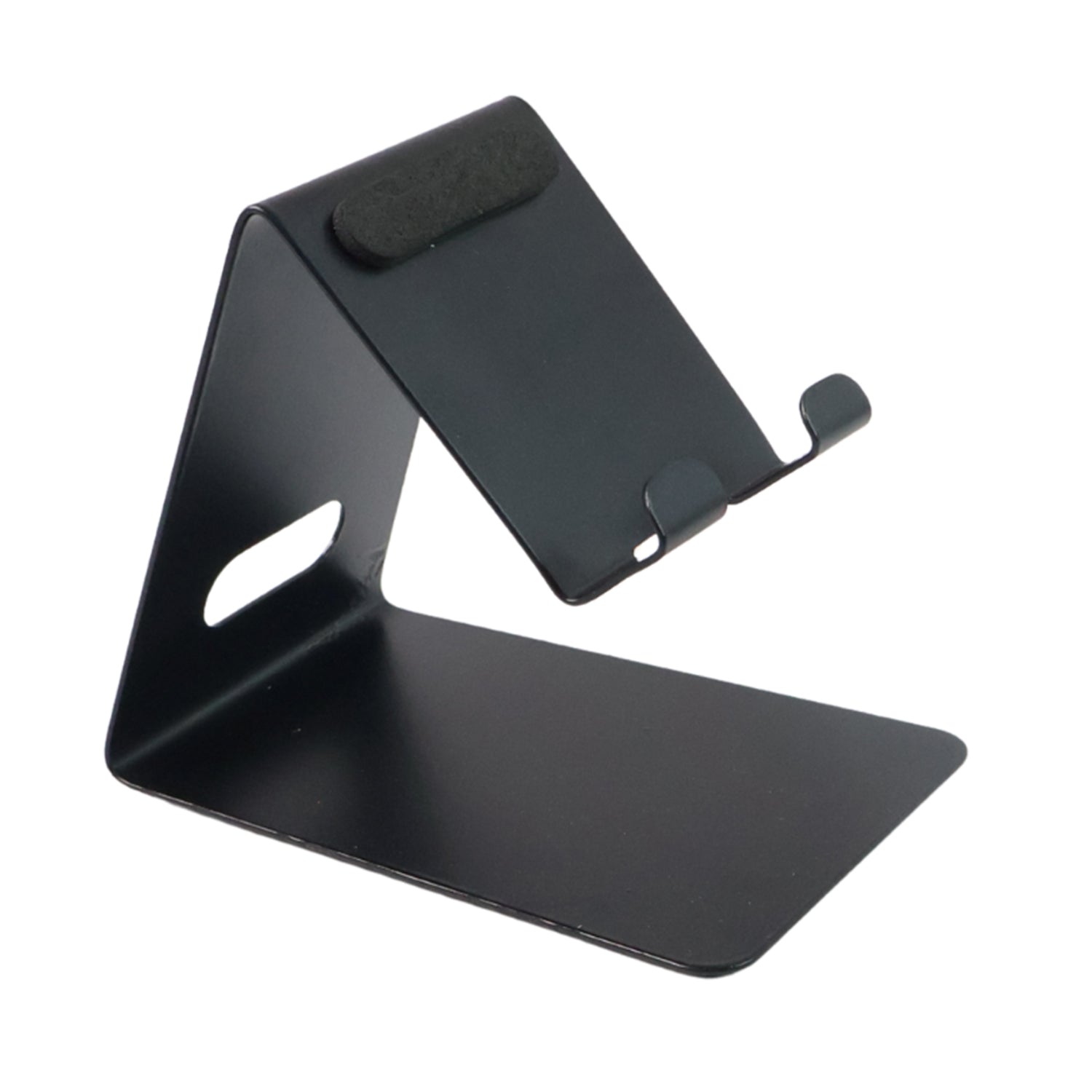 Stable phone holder with anti-slip silicone padding for desk use