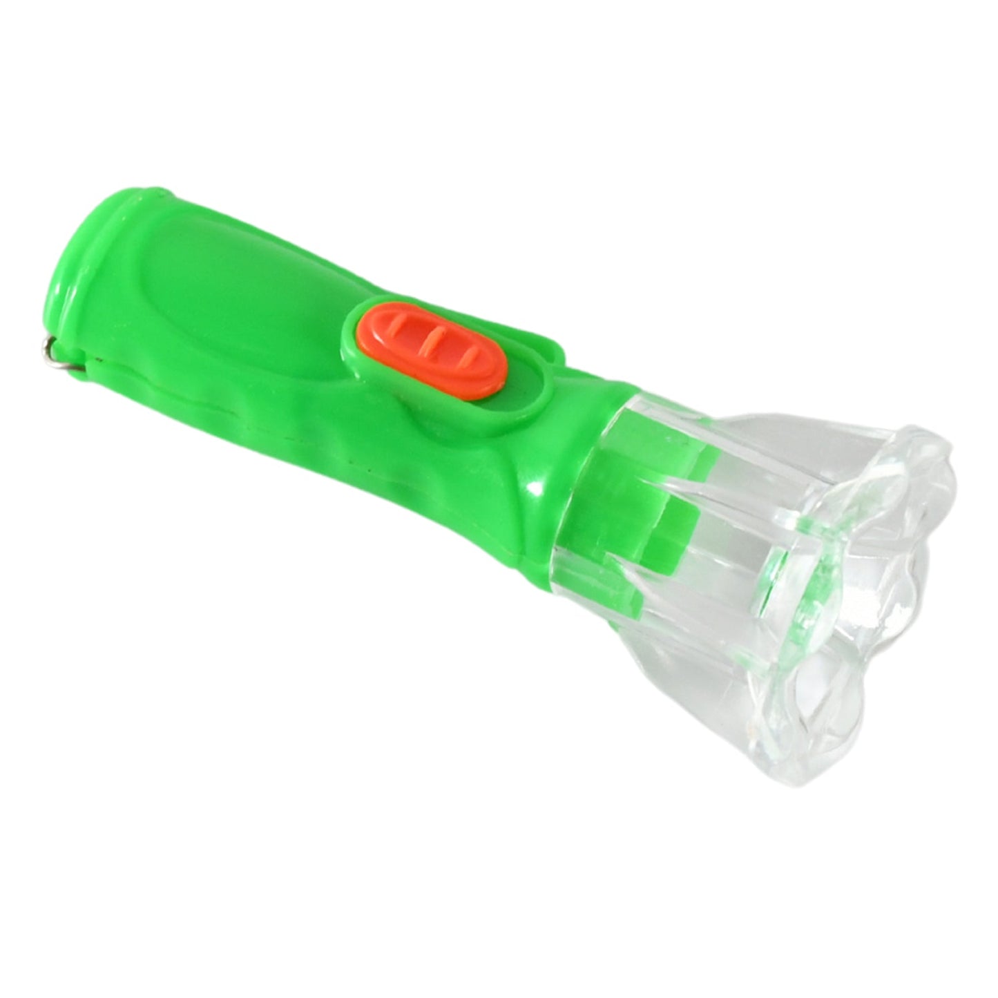 Close-up of the child-friendly on/off switch on the Kids LED Torch.