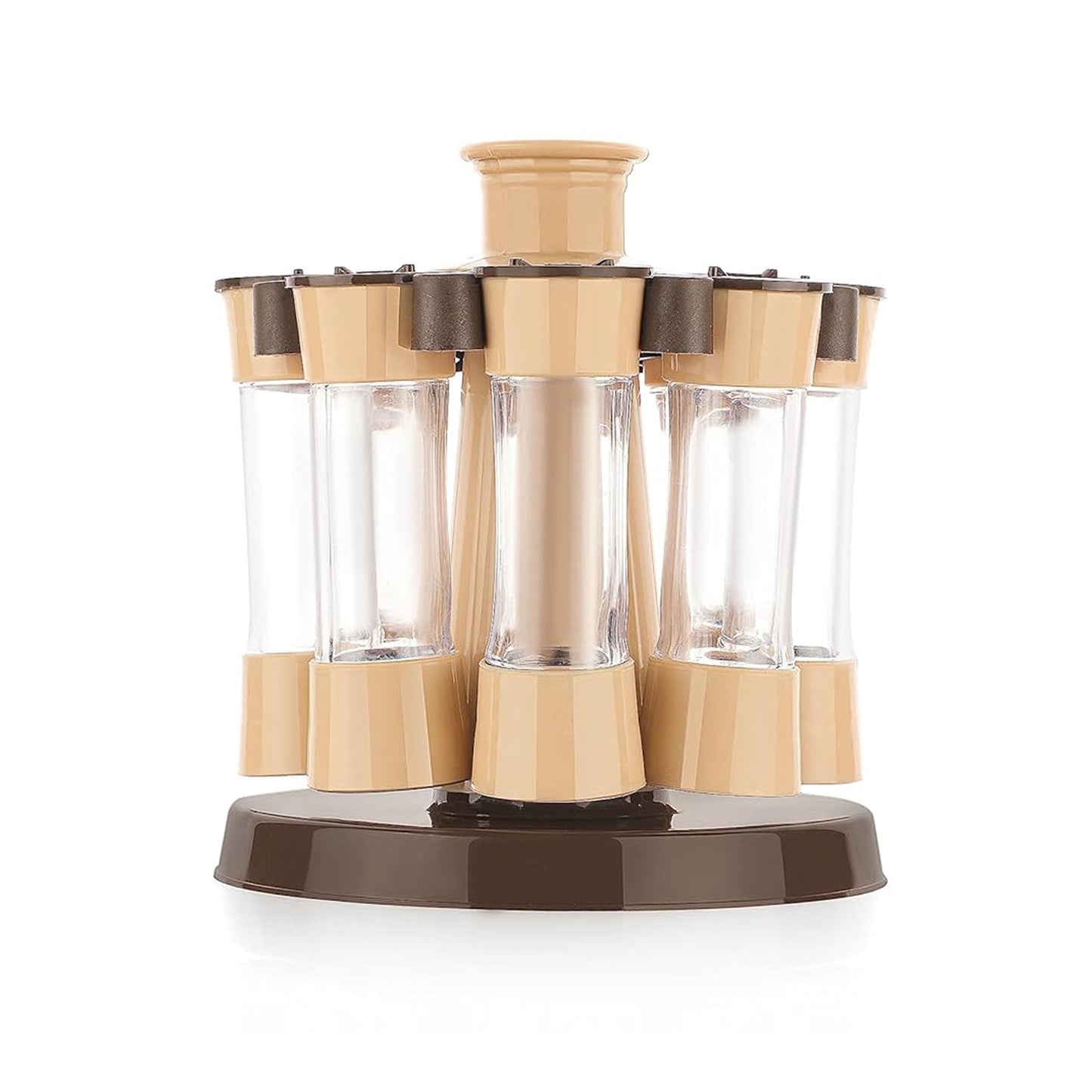 Side profile of the revolving spice tower organizer, showcasing its sleek look.