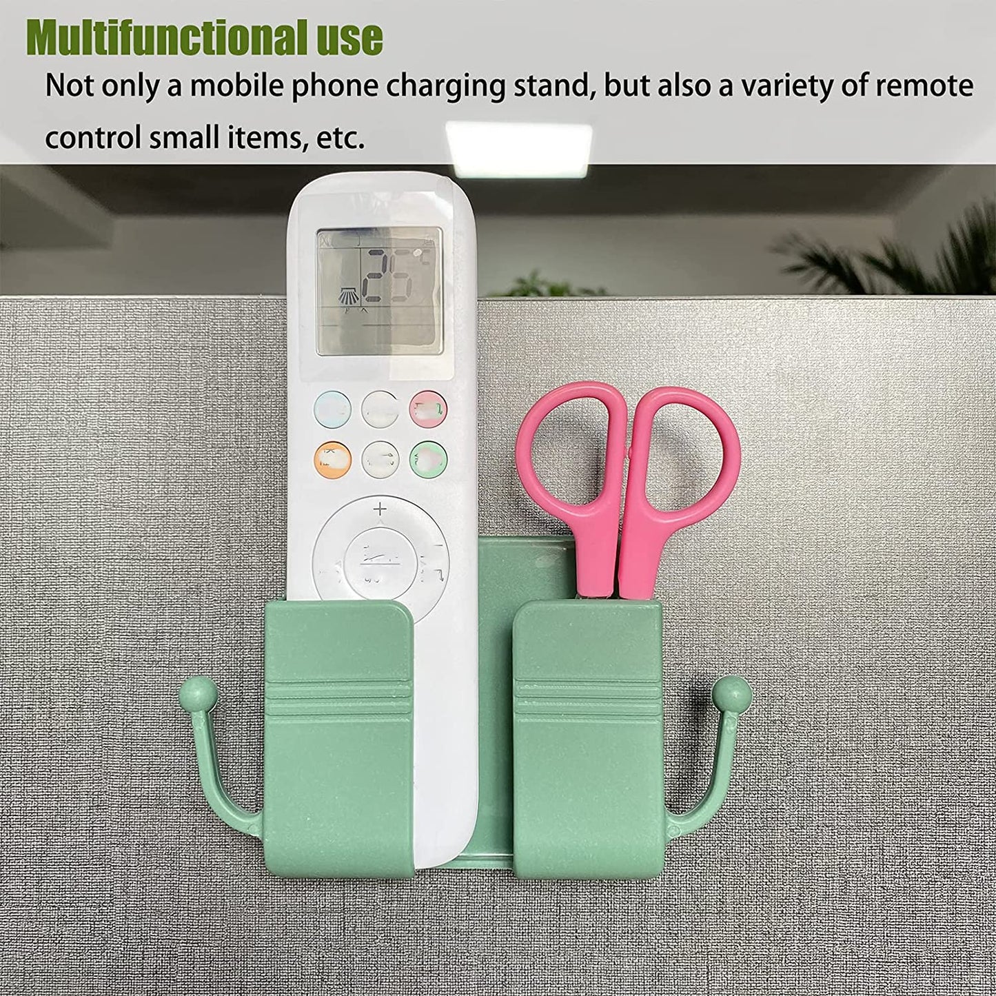 Strong adhesive pad on the back of the wallmount stand for secure mounting.