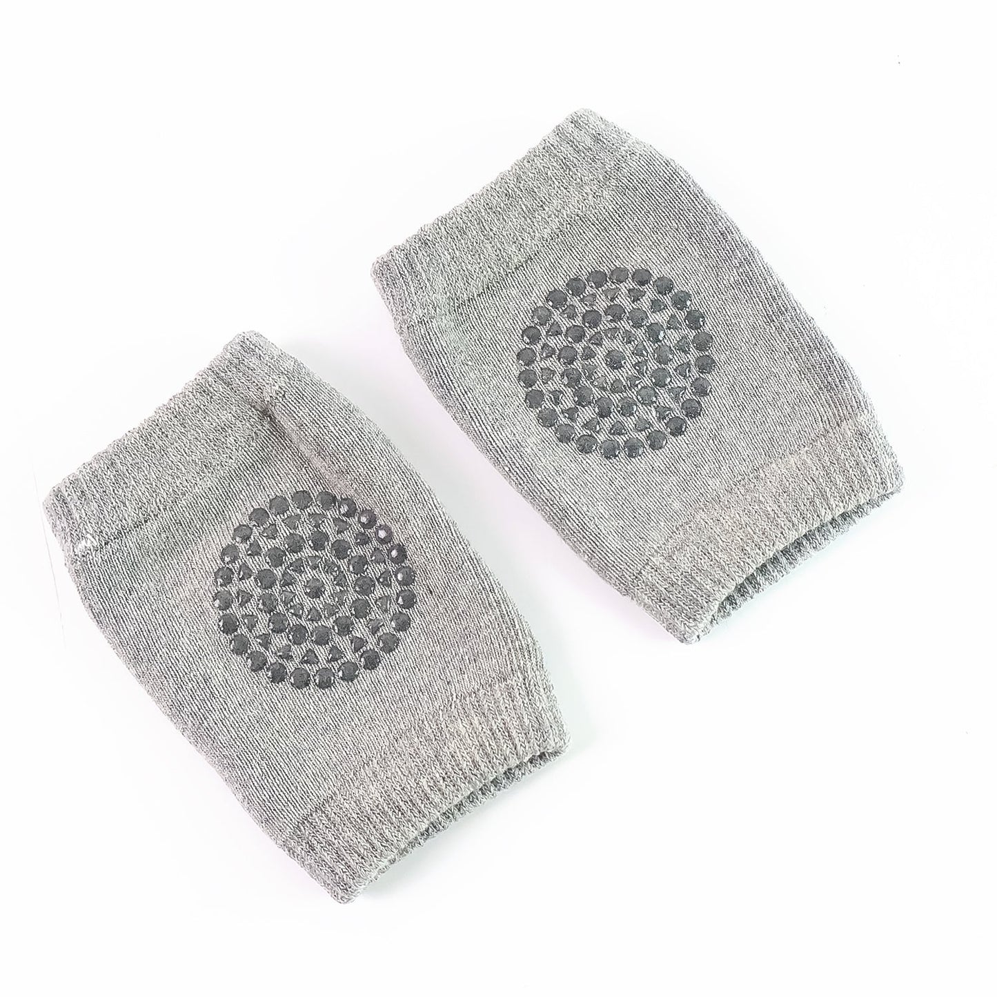 Wool knit knee sleeves for toddlers in grey for warm and cushioned support