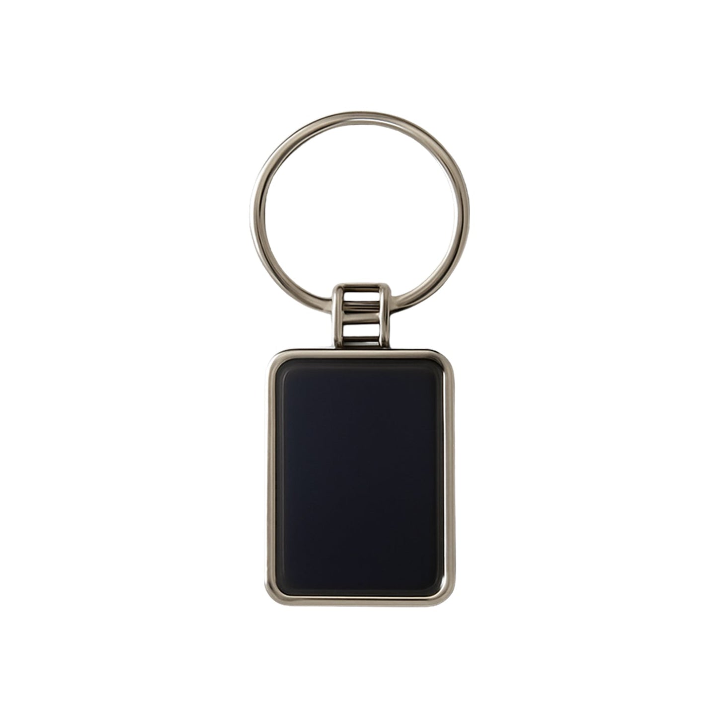 Black bar luxe metal key tag in rectangular design