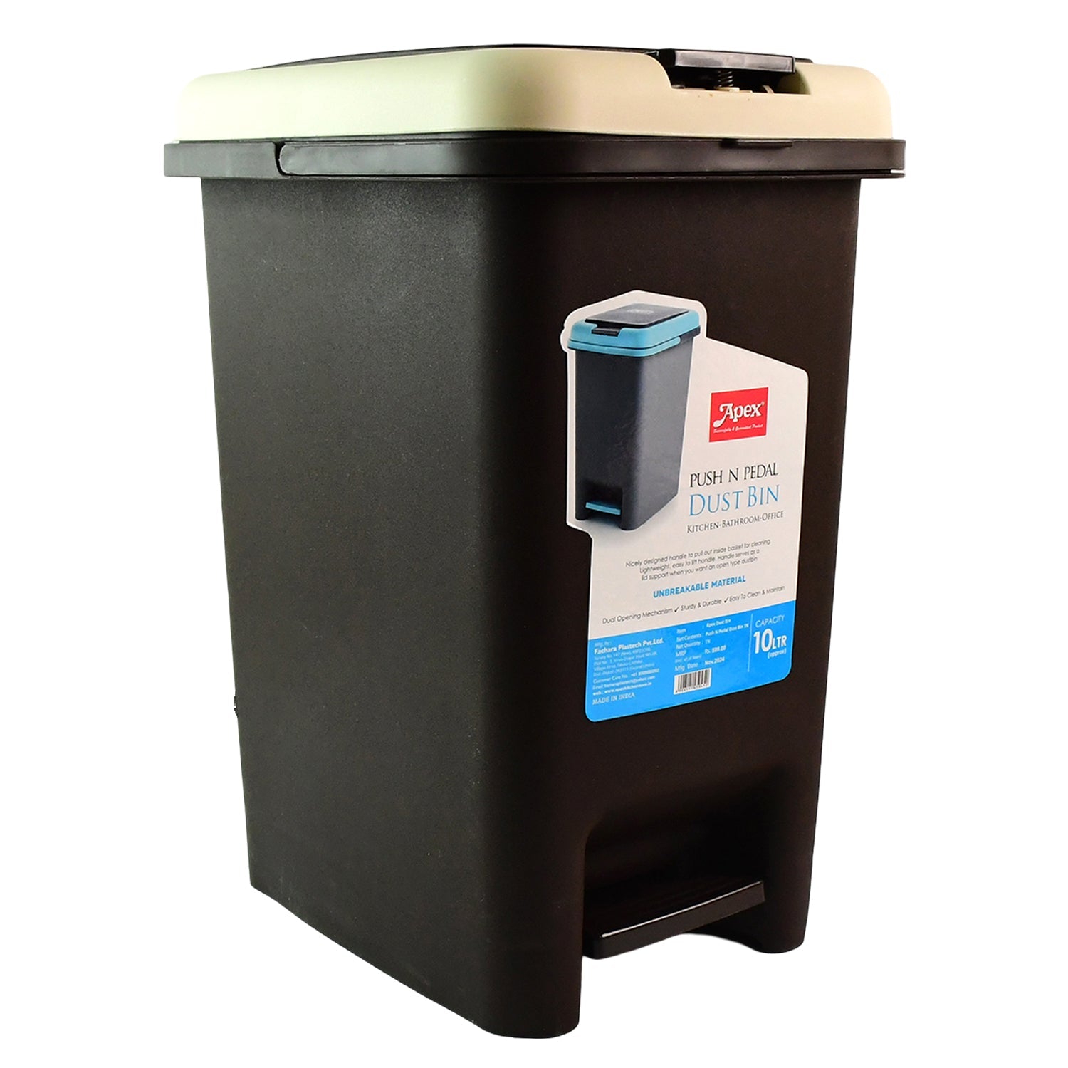 Push N Pedal Plastic Dustbin placed in kitchen corner for easy waste management