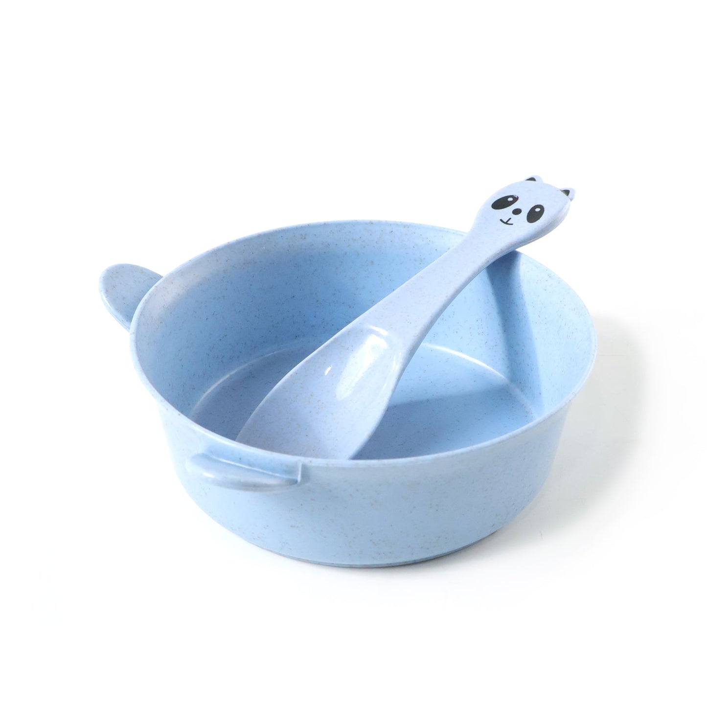 BPA free wheat straw feeding bowl with ergonomic handles