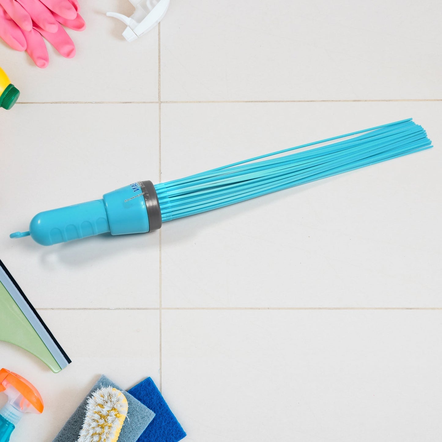 Pro Clean Plastic Stick Broom with 44 flexible bristles for efficient floor cleaning.