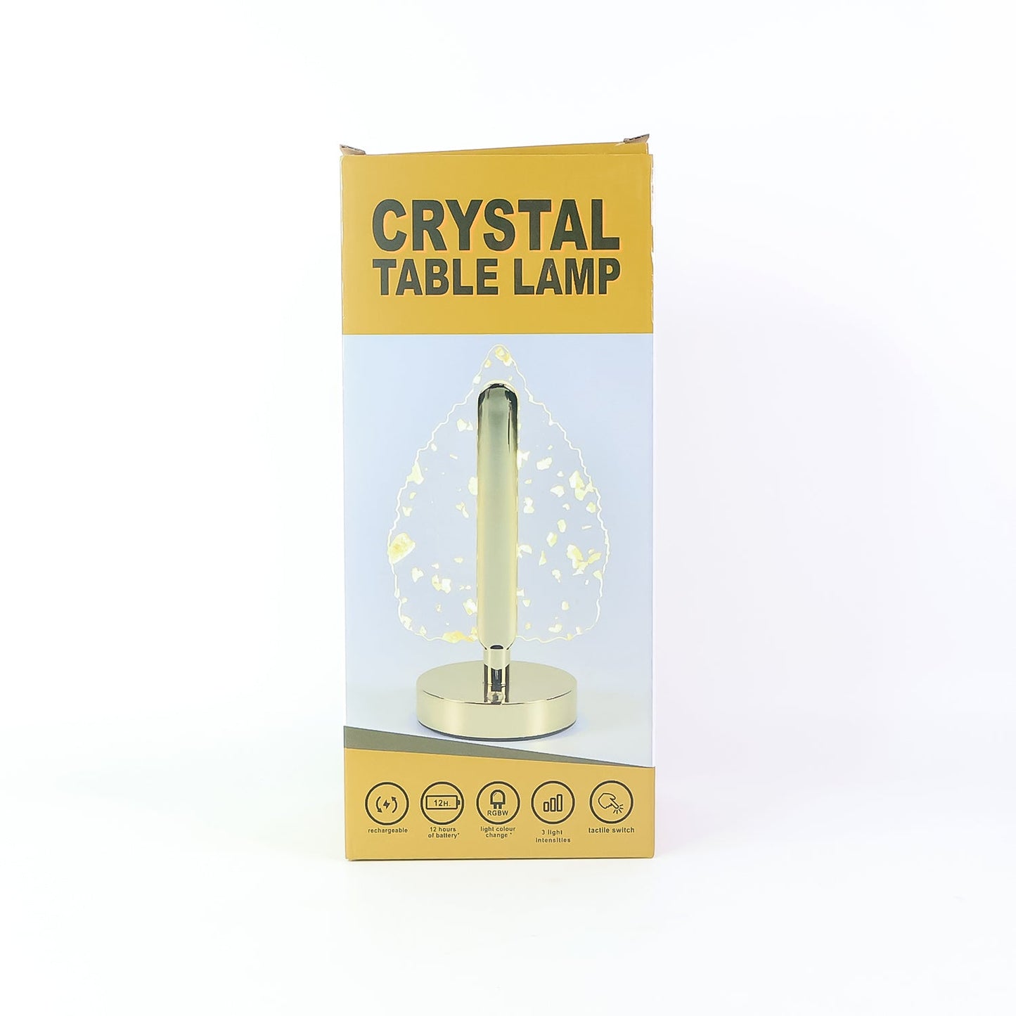 Plastic LED table lamp with glowing leaf-inspired shade