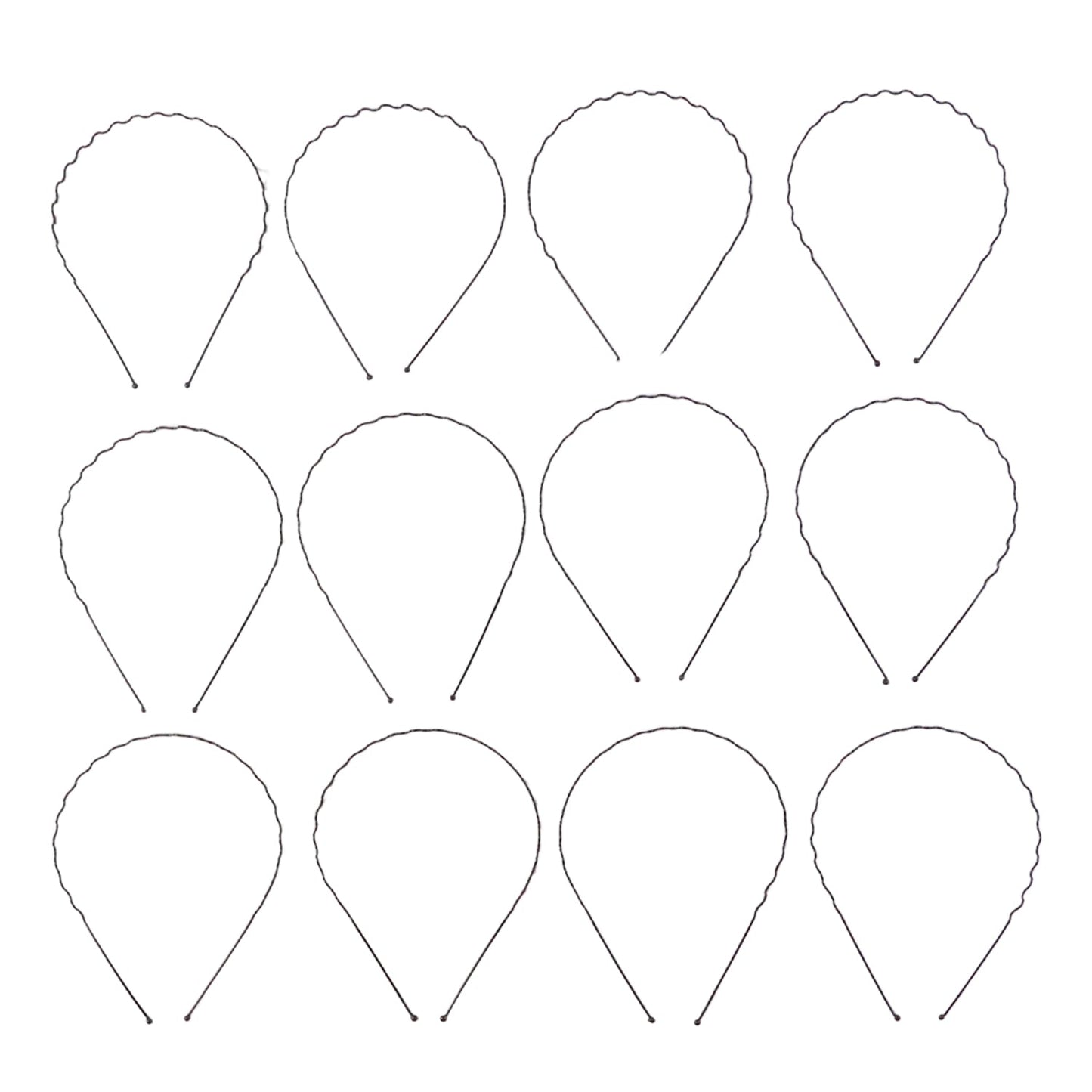 Classic wavy metal headband with rust-resistant coating