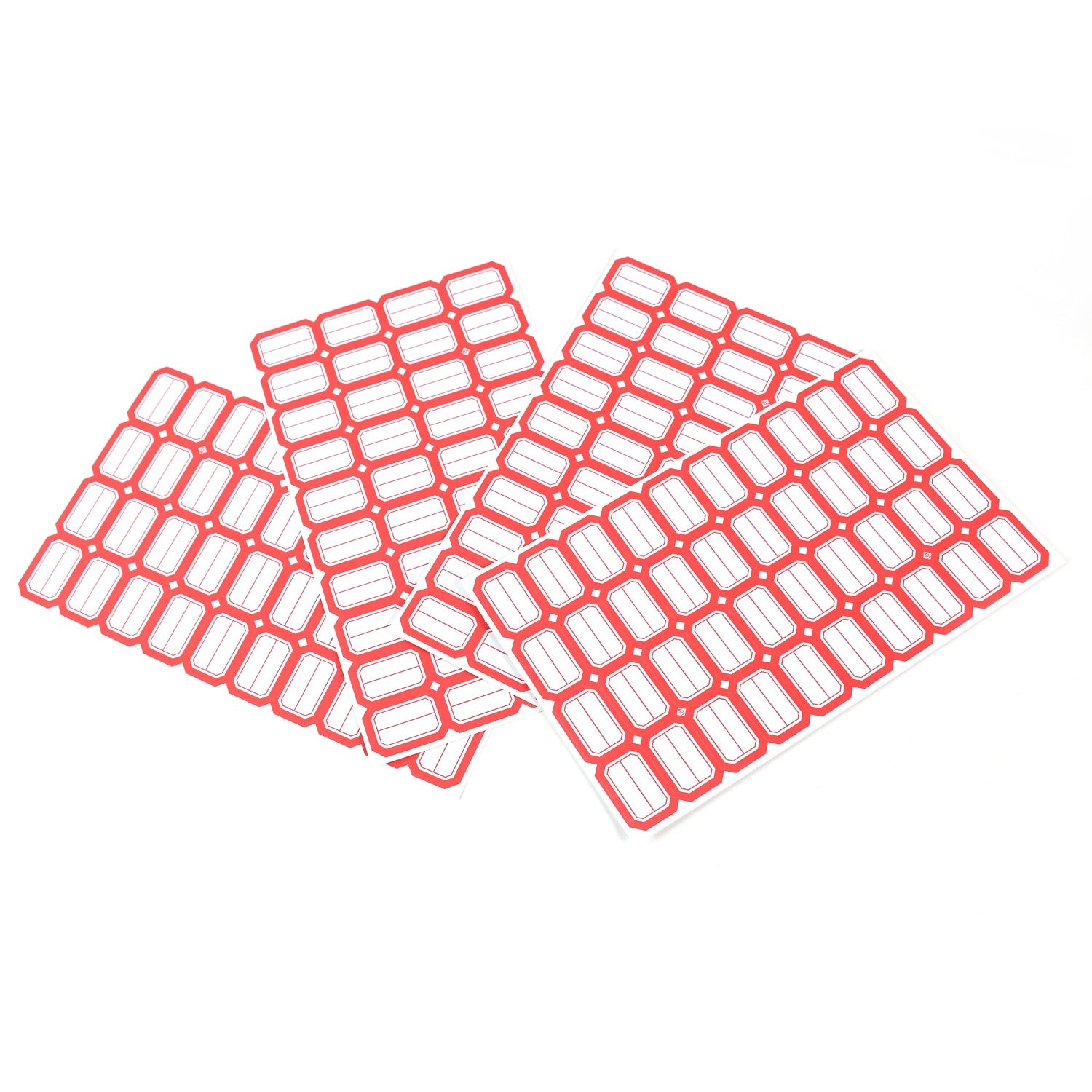 Blank red border label sticker sheet ready for custom writing and labeling.