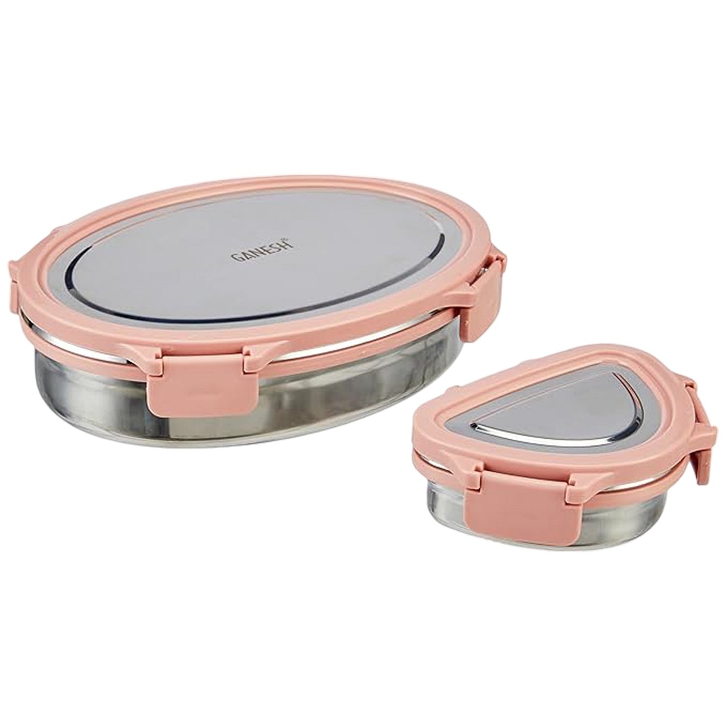 Everyday Use Pink Stainless Steel Tiffin Lunch Box with Leakproof Seal