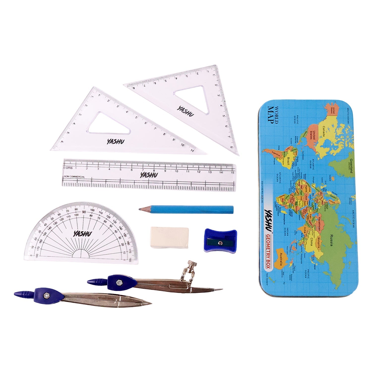 Durable full geometry tools box with organized compartments