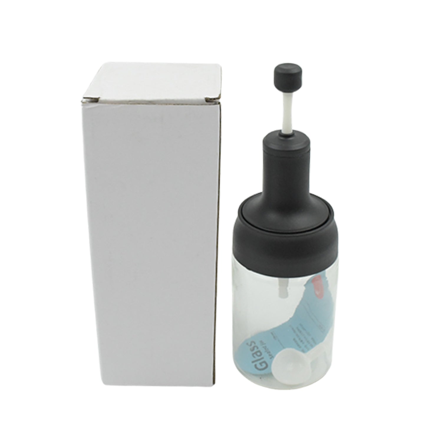 An airtight glass spice container with a silicone gasket for freshness.