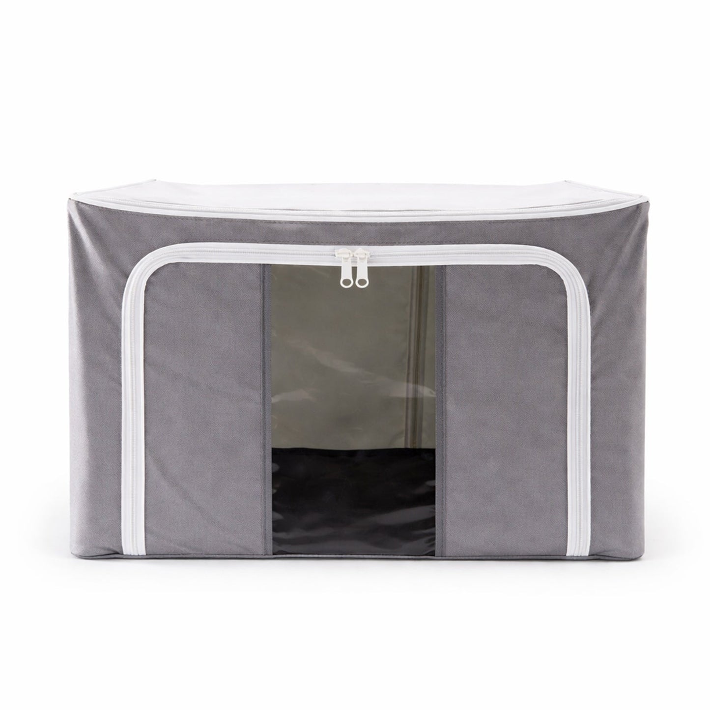 A hand demonstrating the easy folding mechanism of the collapsible storage bag.