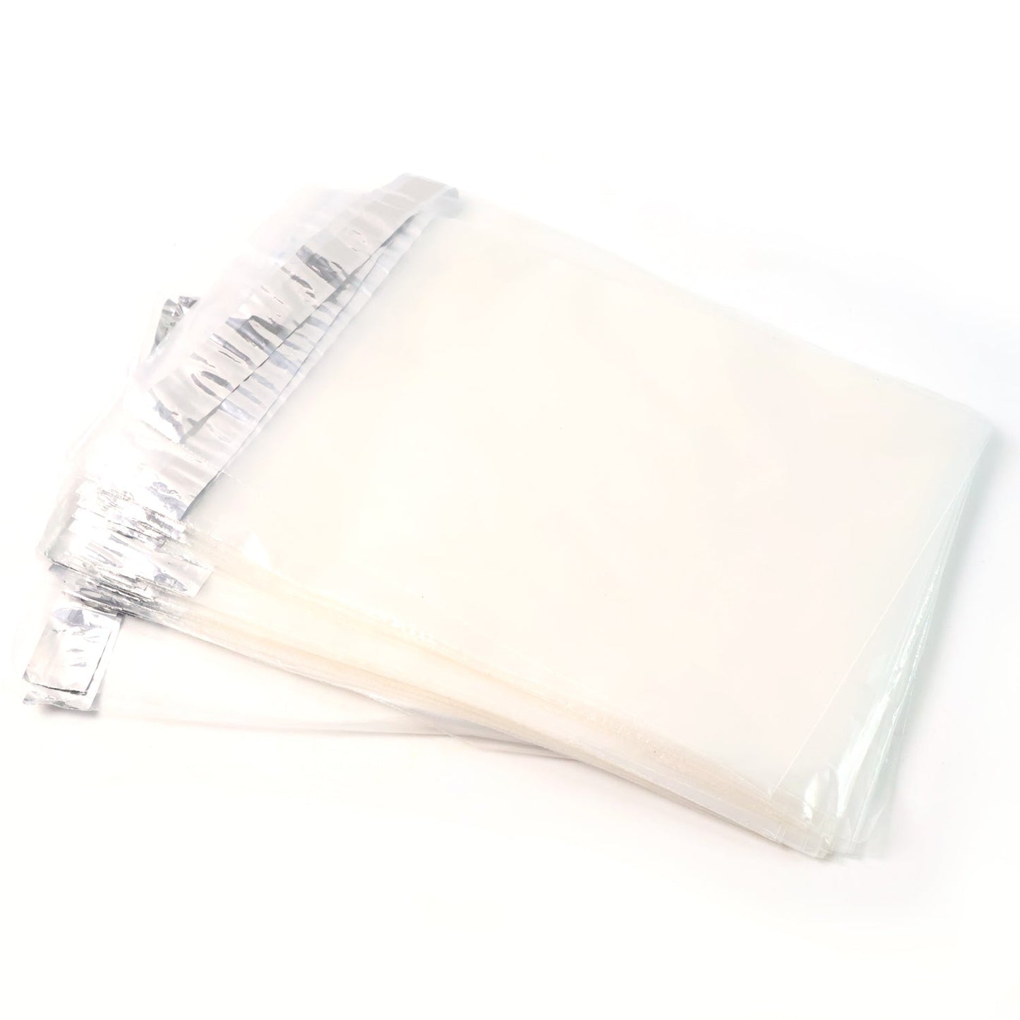 Multiple courier bags stacked, highlighting waterproof tear-resistant features