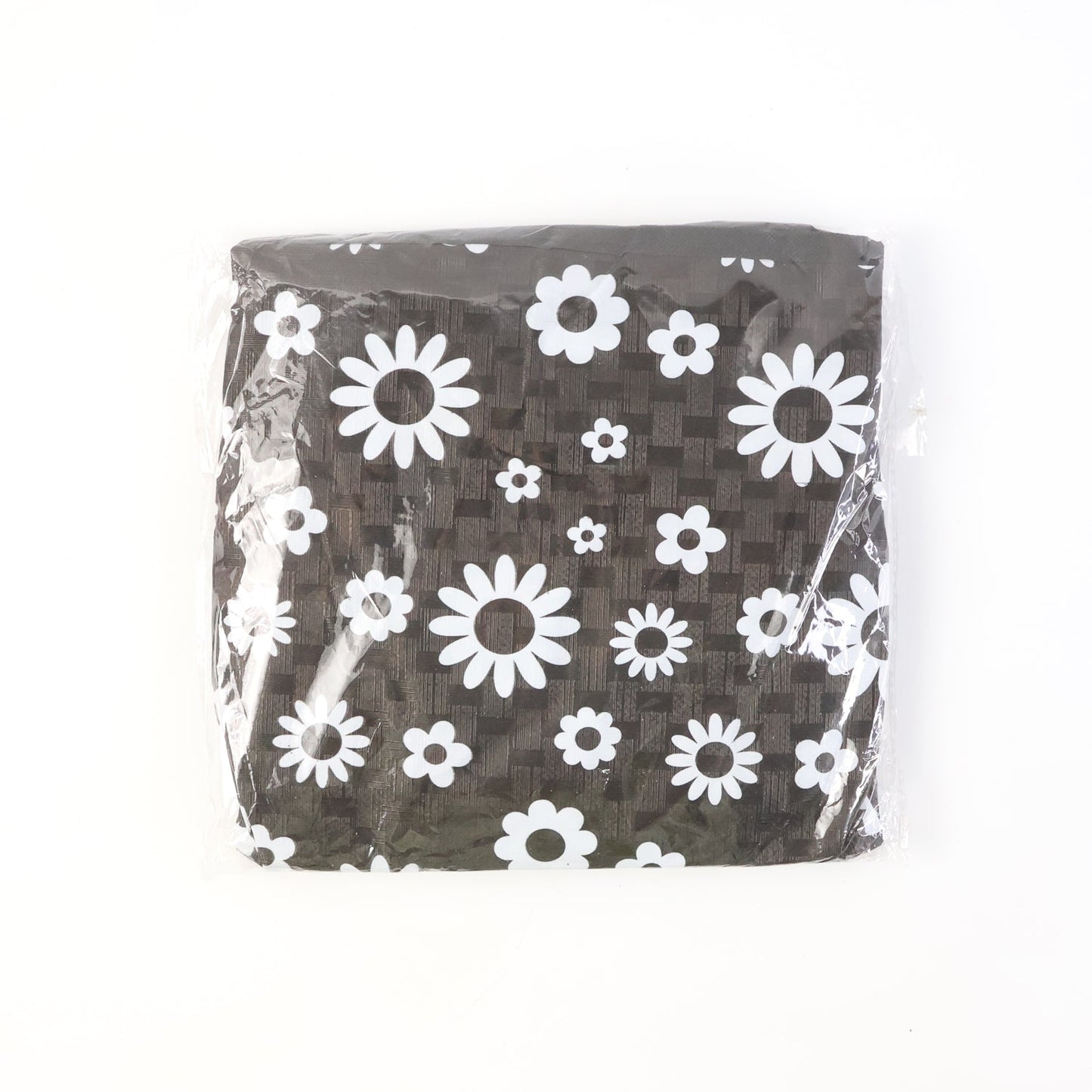 Dustproof LPG cylinder cover featuring black and white floral design