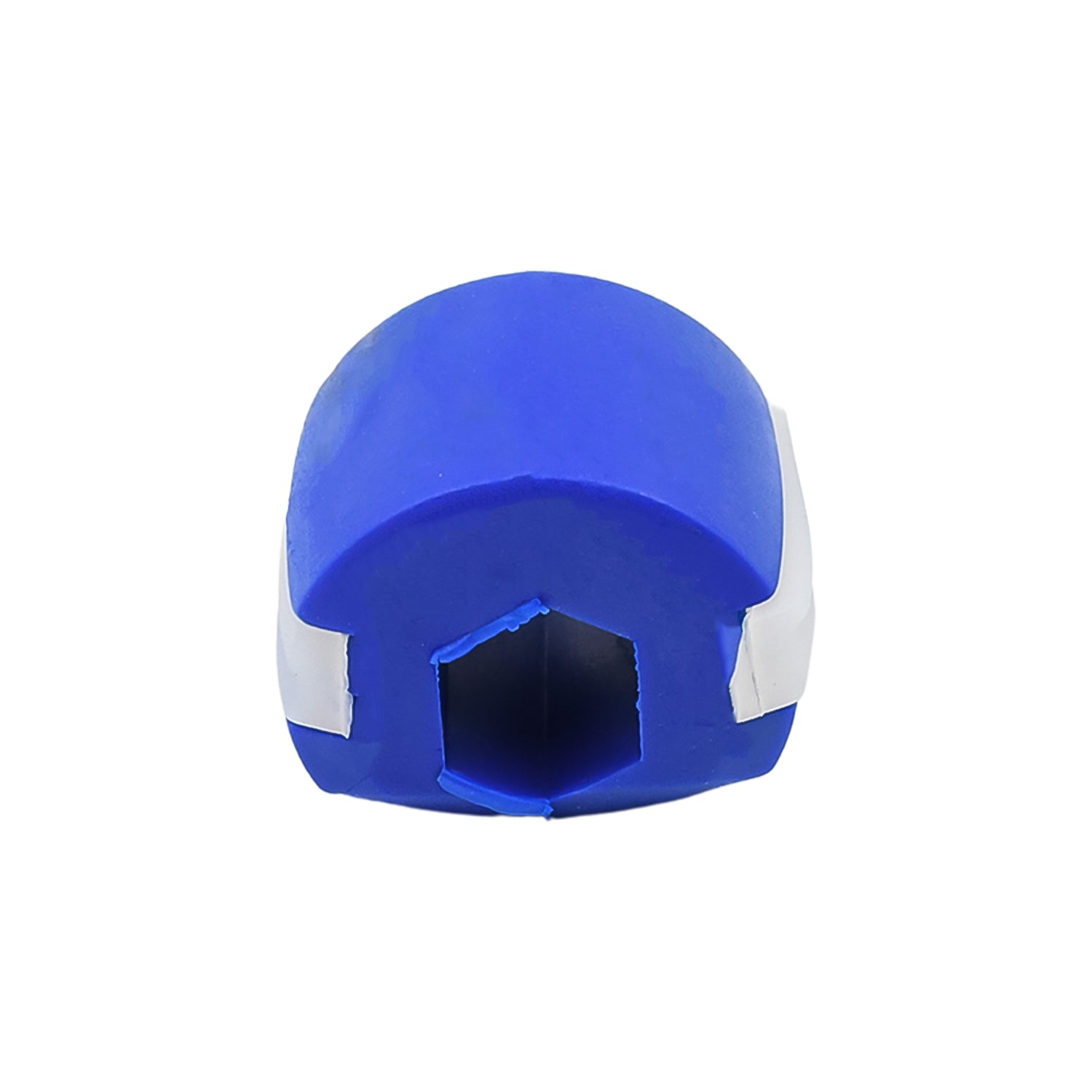 Detailed shot of the dark blue Jawline Exerciser, emphasizing its quality.