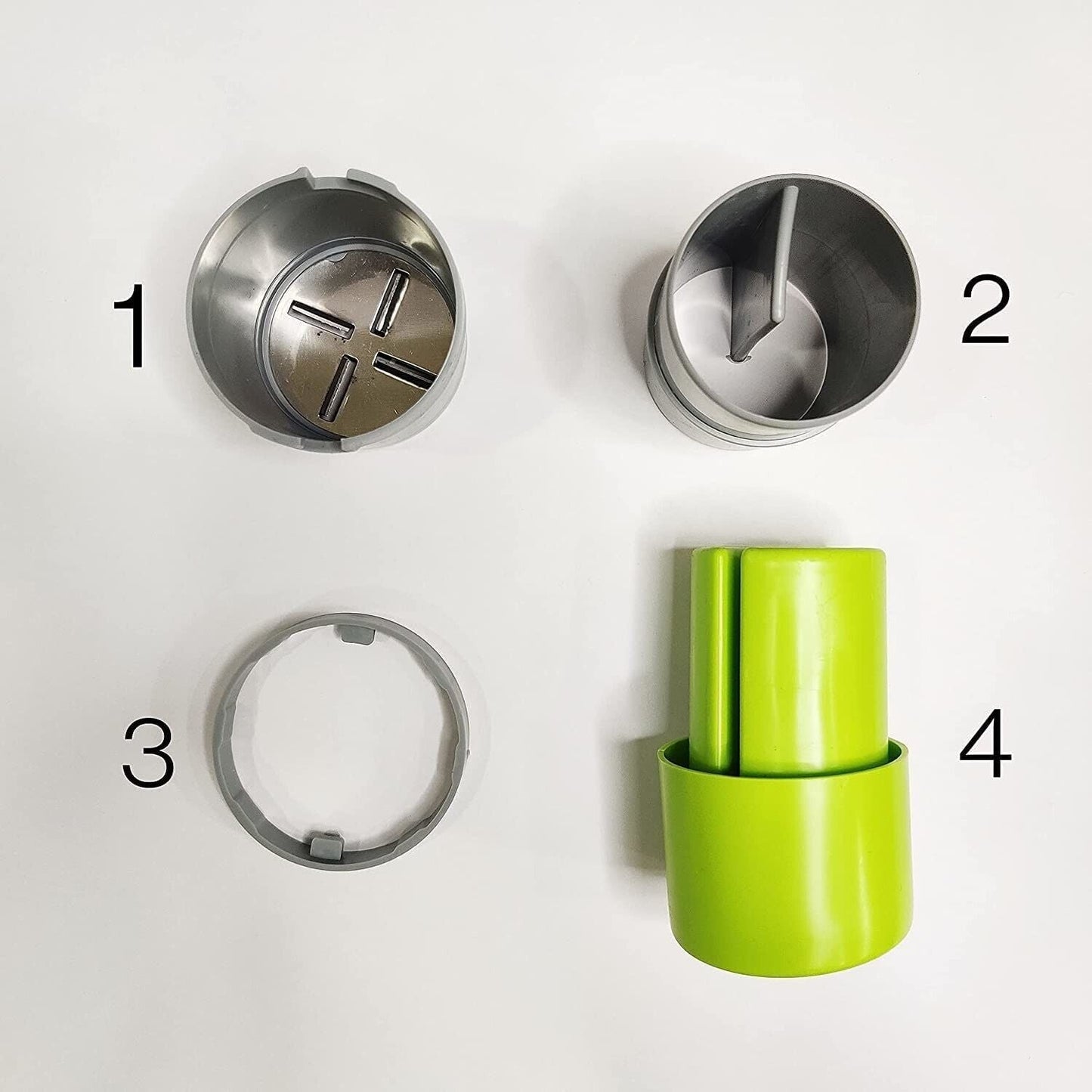 The 3-in-1 Dry Fruit Slicer showcasing all three stainless steel blades.