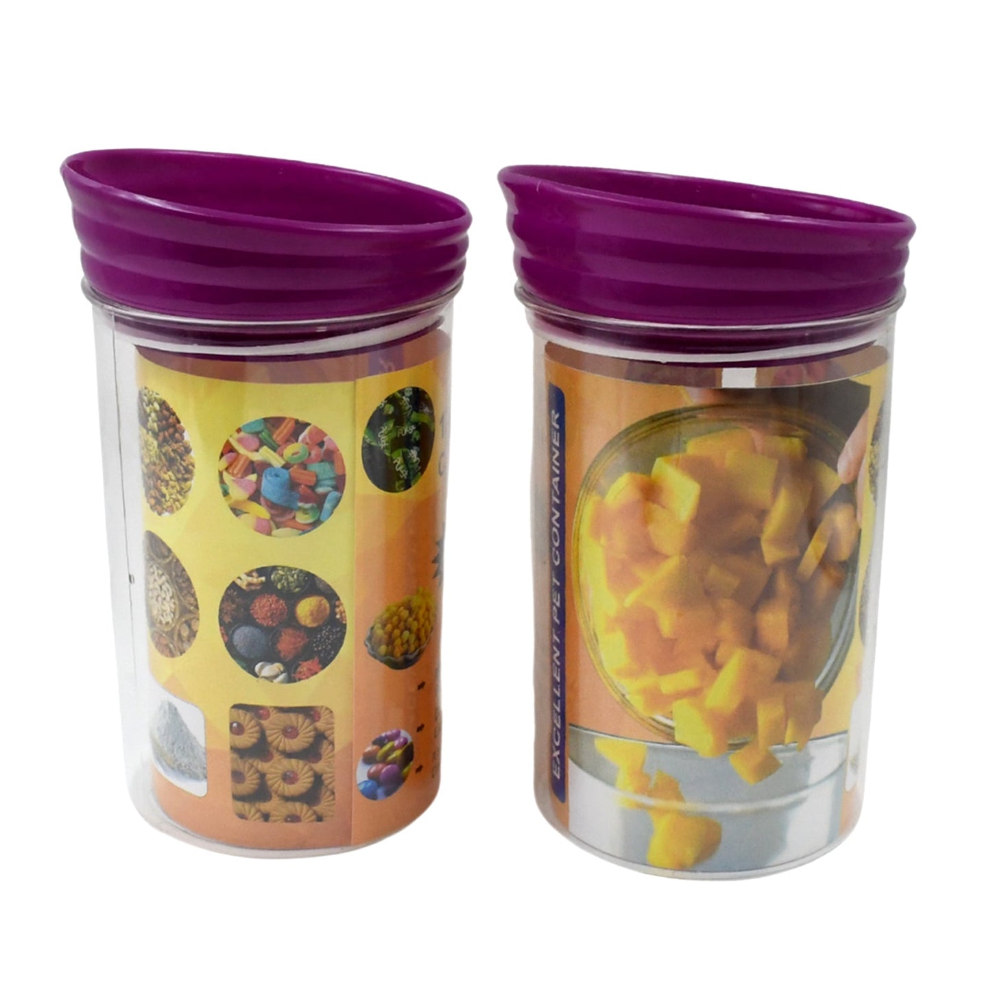 Top-down view of two empty plastic food containers with their lids removed, ready for use.