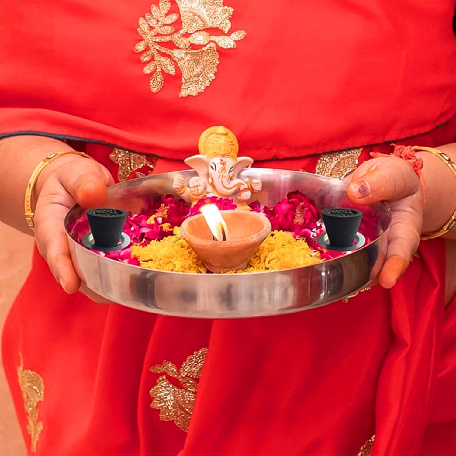Top-down view of multiple Gugal Sambrani cups arranged neatly in their packaging.