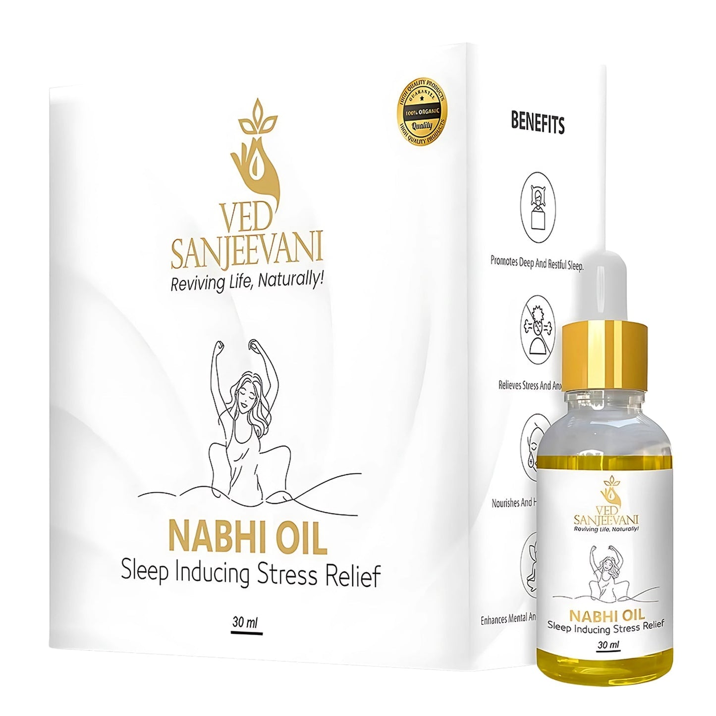 Calm Nabhi Oil natural formula for stress relief and sleep enhancement