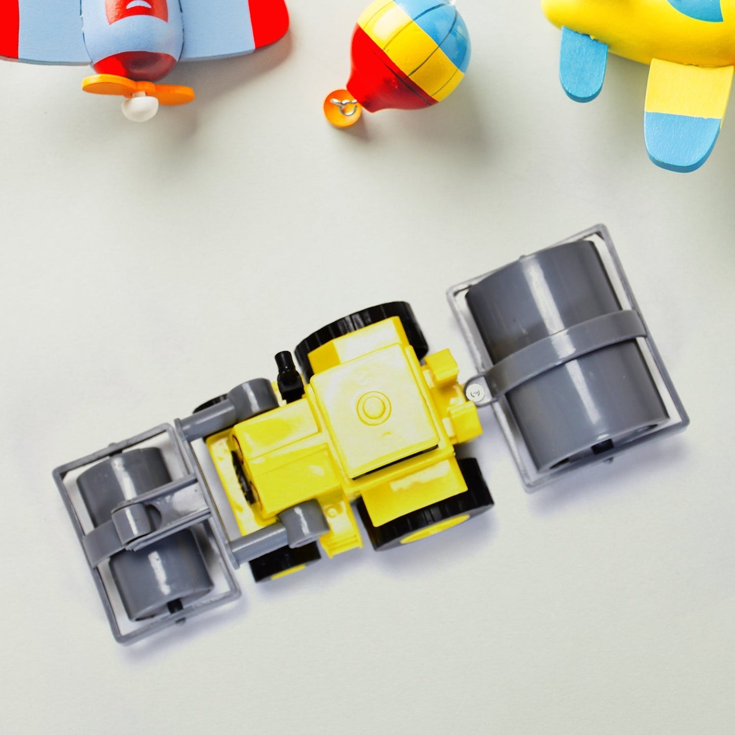 Friction construction toy with extra accessories for enhanced play.