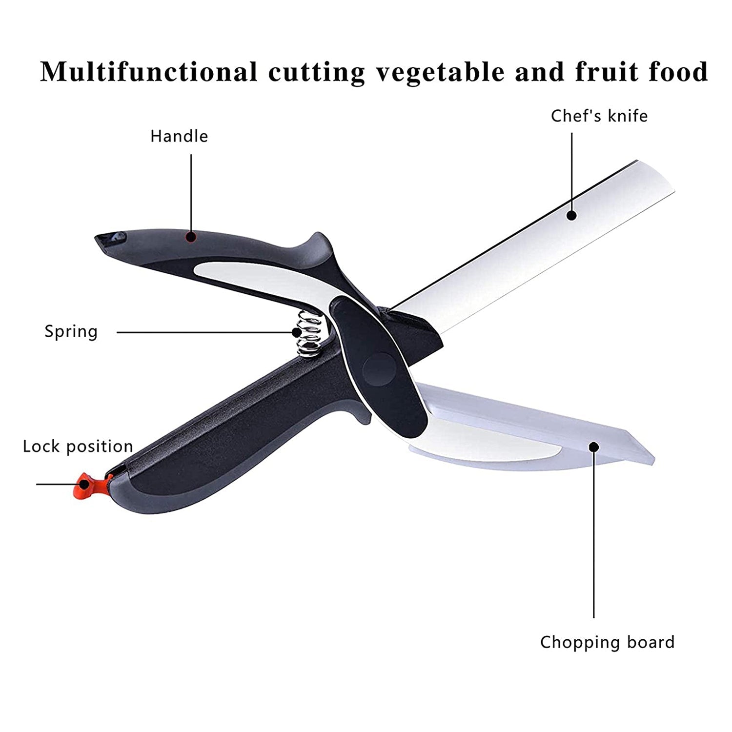Preparing a salad with the efficient vegetable and fruit cutter.