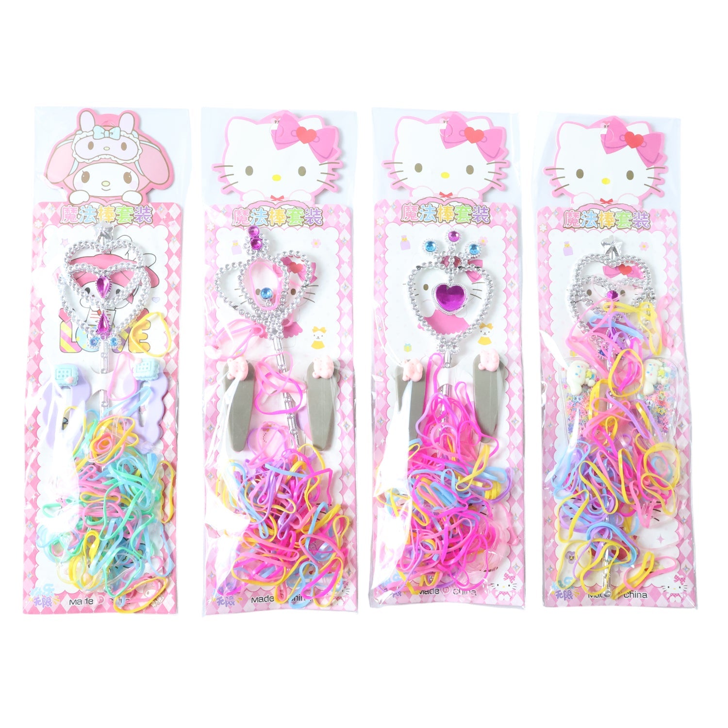 Girls party hair accessories featuring colourful clips and bands for styling