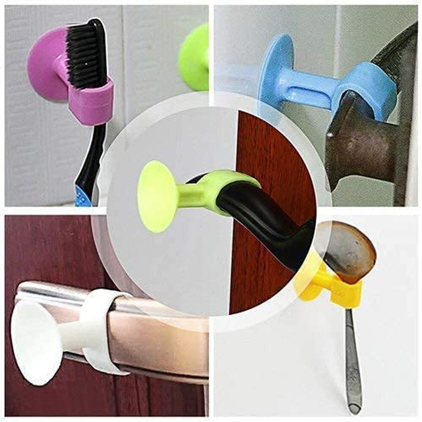 Close-up of the powerful suction cup on a silicone door stopper.
