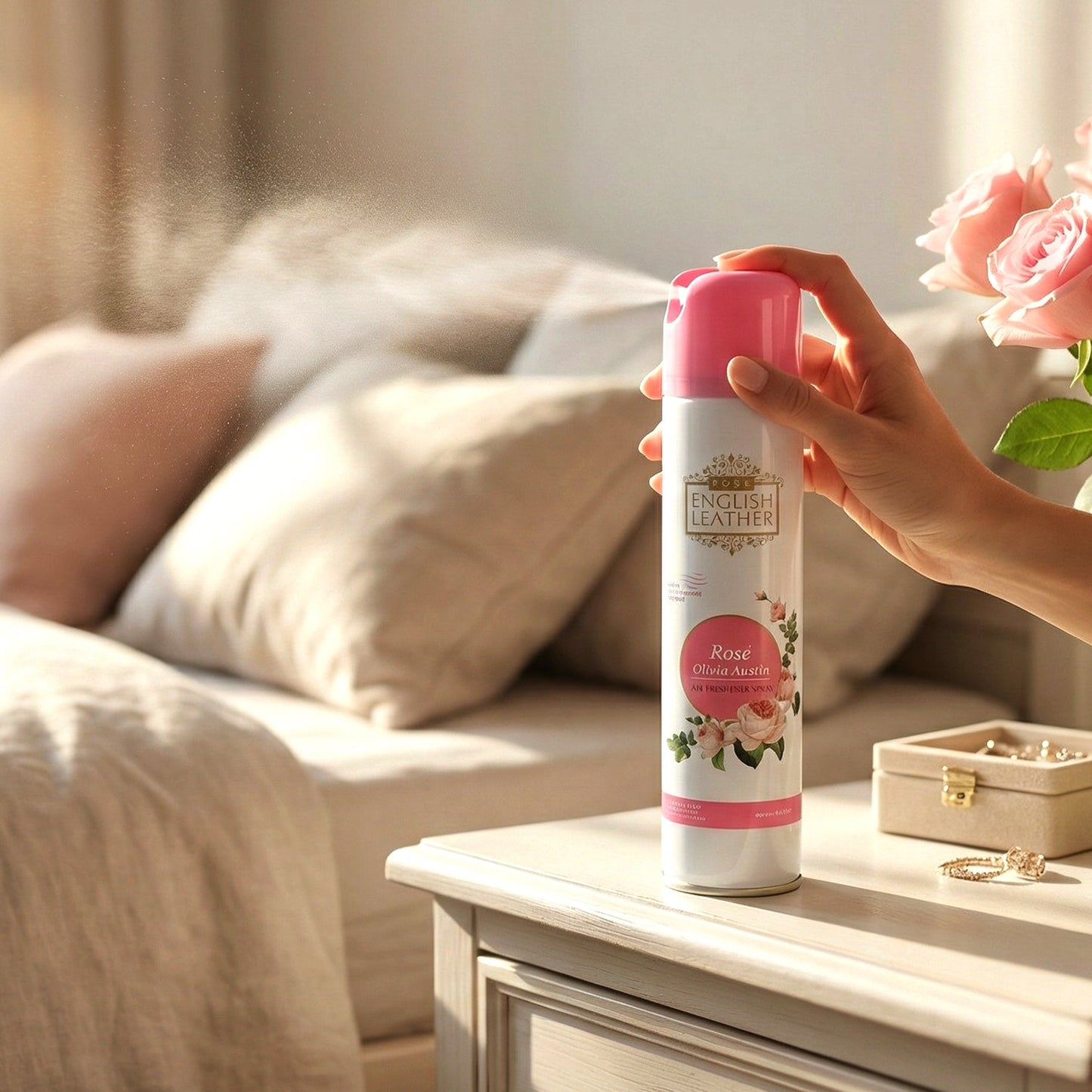 Long lasting rose air freshener bottle