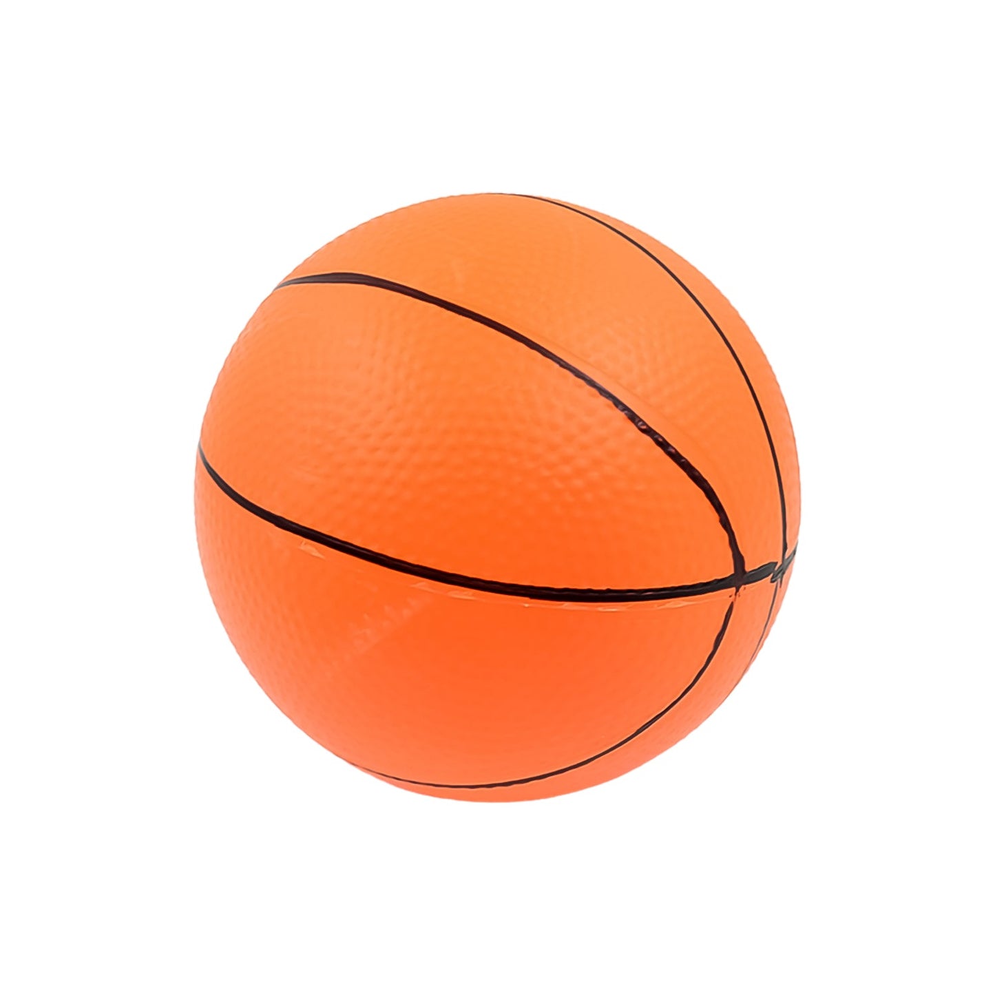 Another angle of the bouncy mini basketball, highlighting its robust construction.