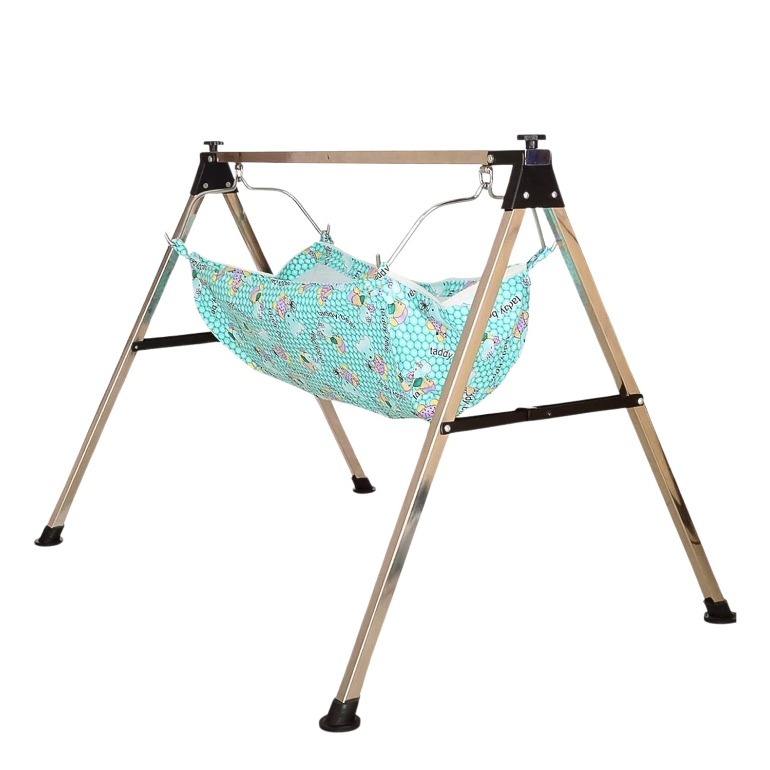 Secure locking mechanism on stainless steel cradle stand