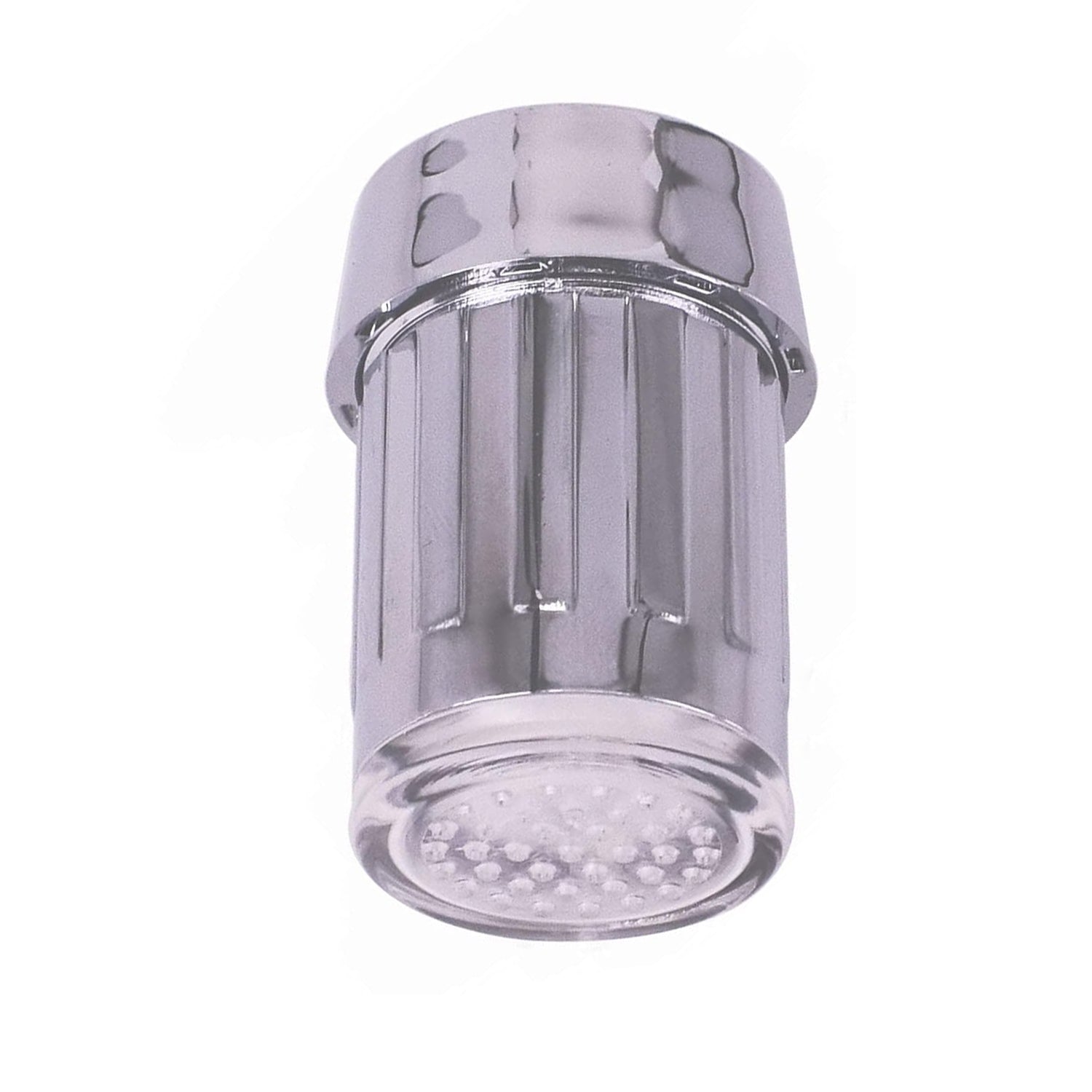LED faucet light shining stylish blue glow from kitchen faucet adapter