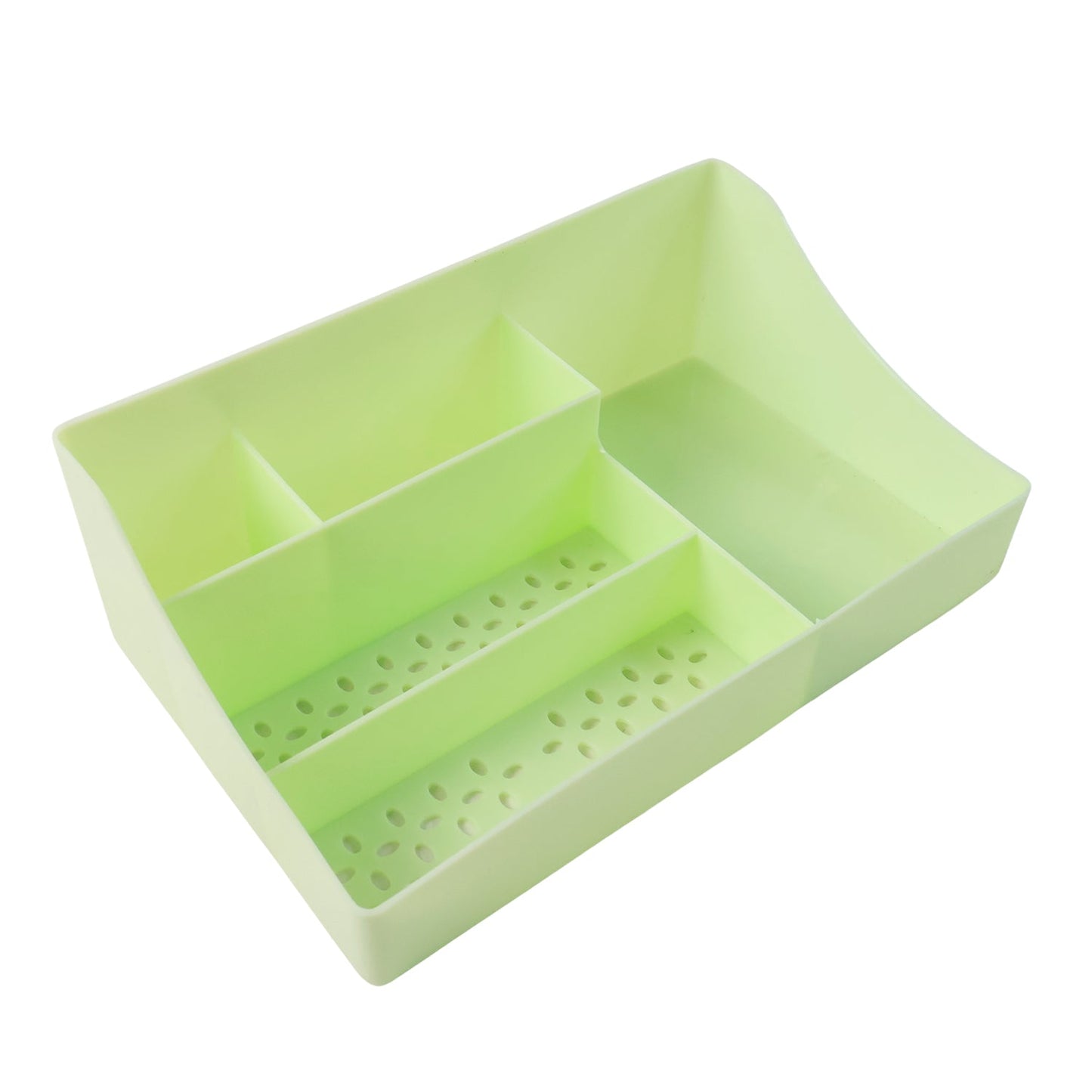 Compact plastic desk organizer tray for stationery and office accessories