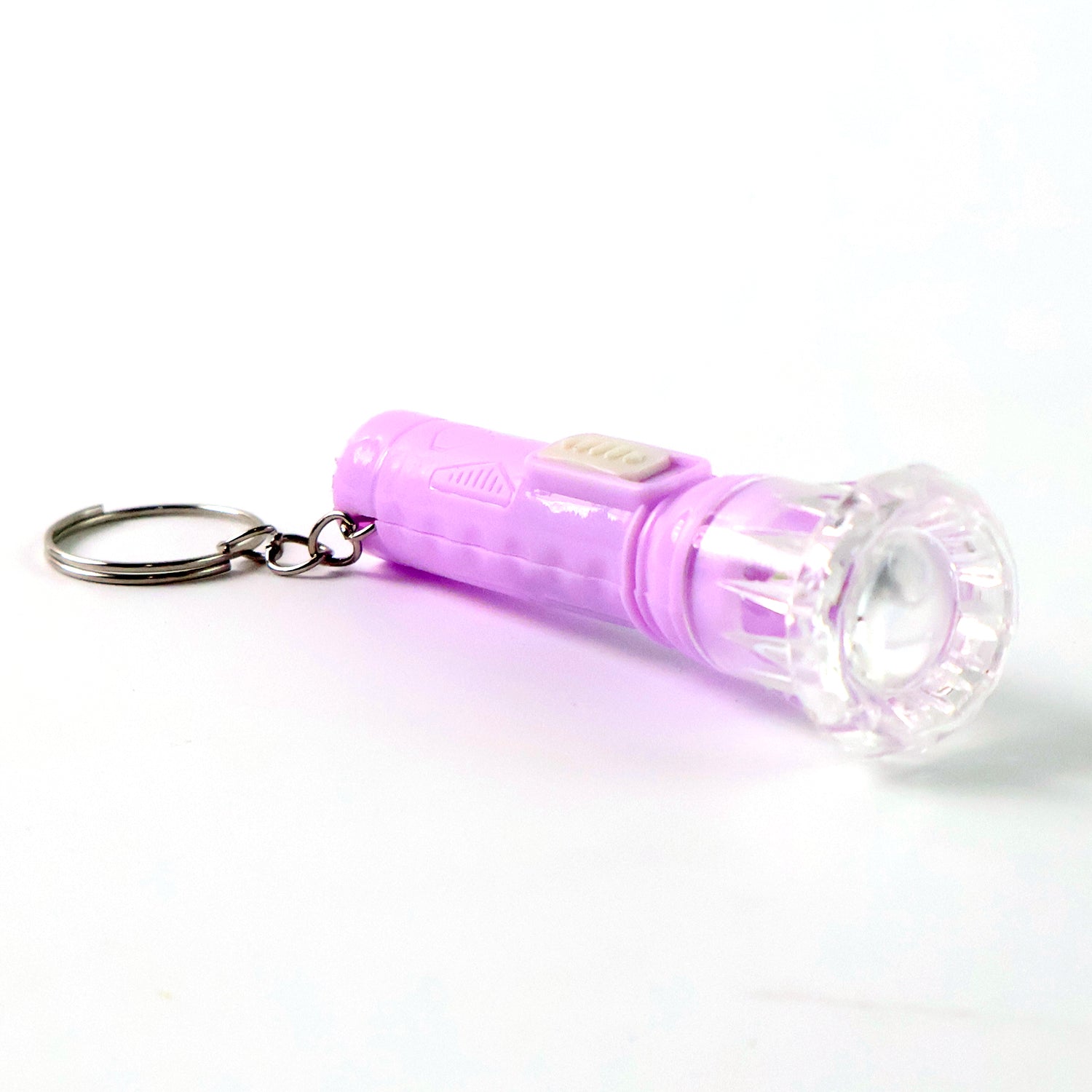 Durable plastic body of Mini LED keychain flashlight torch in translucent finish