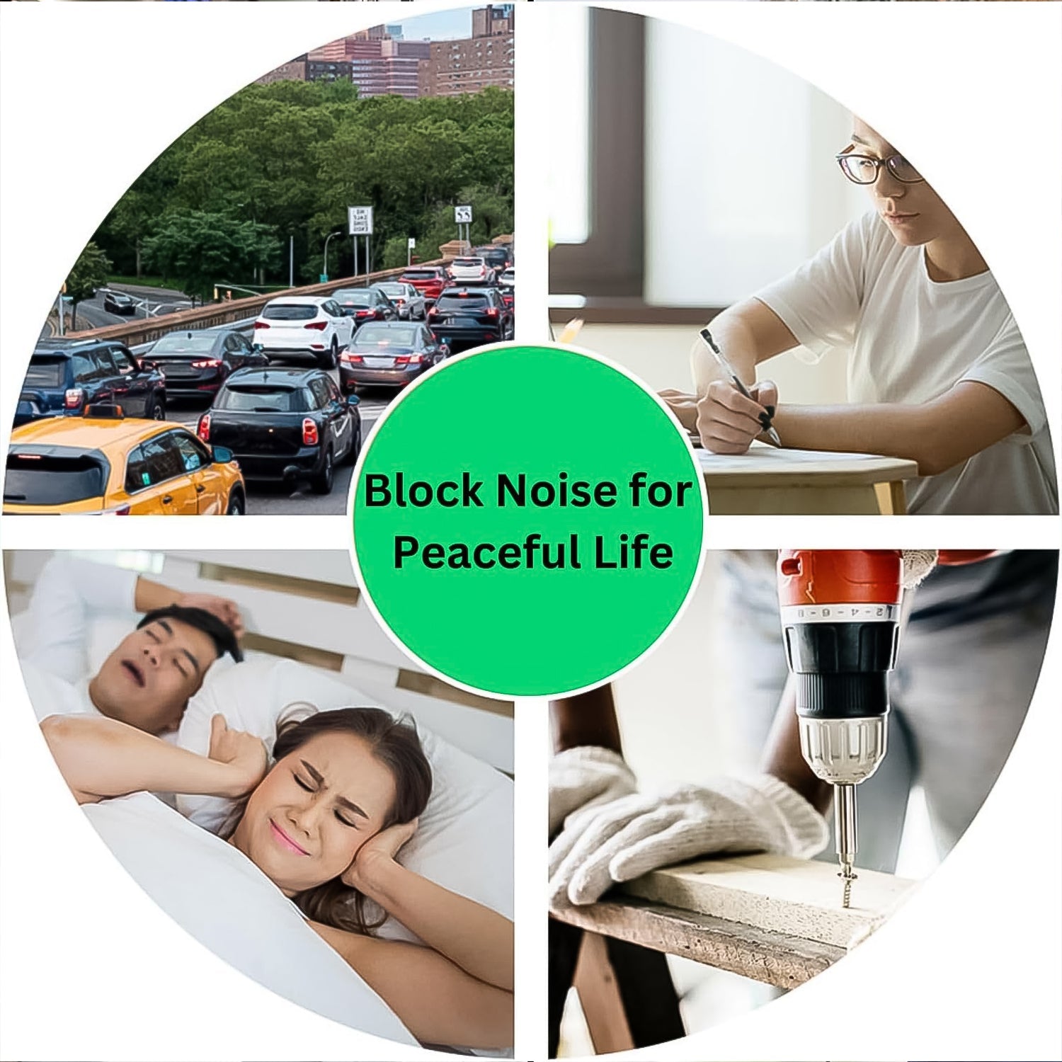 Ergonomic soft foam earplugs for quiet studying and restful sleep.