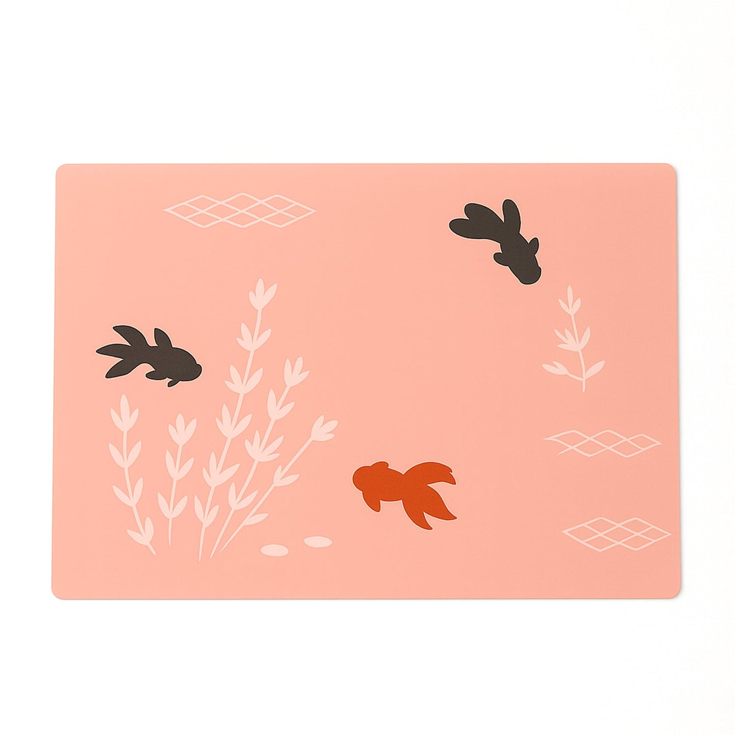 Set of four stylish dining placemats with fish patterned design