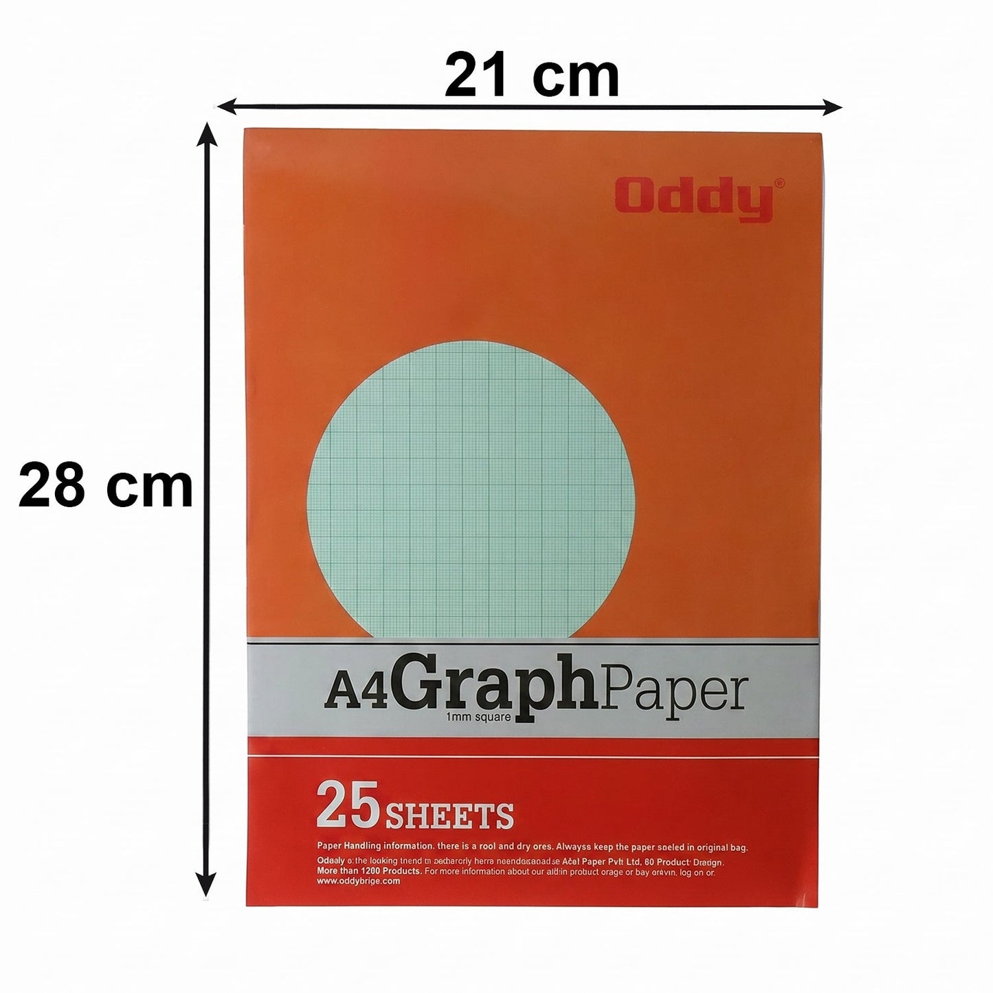 Dimensions of Oddy A4 Graph Paper with 1mm grid