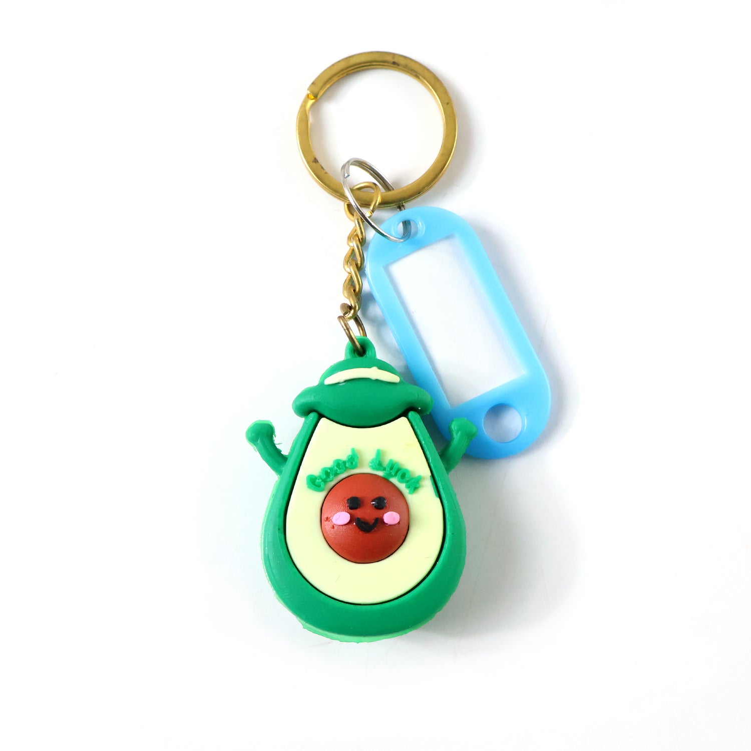 Keychain showing attached label tag for name identification
