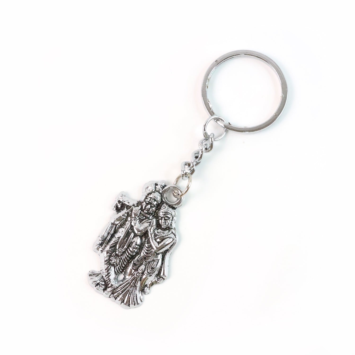 Antique finish Radha Krishna keychain ready for personal or gift use