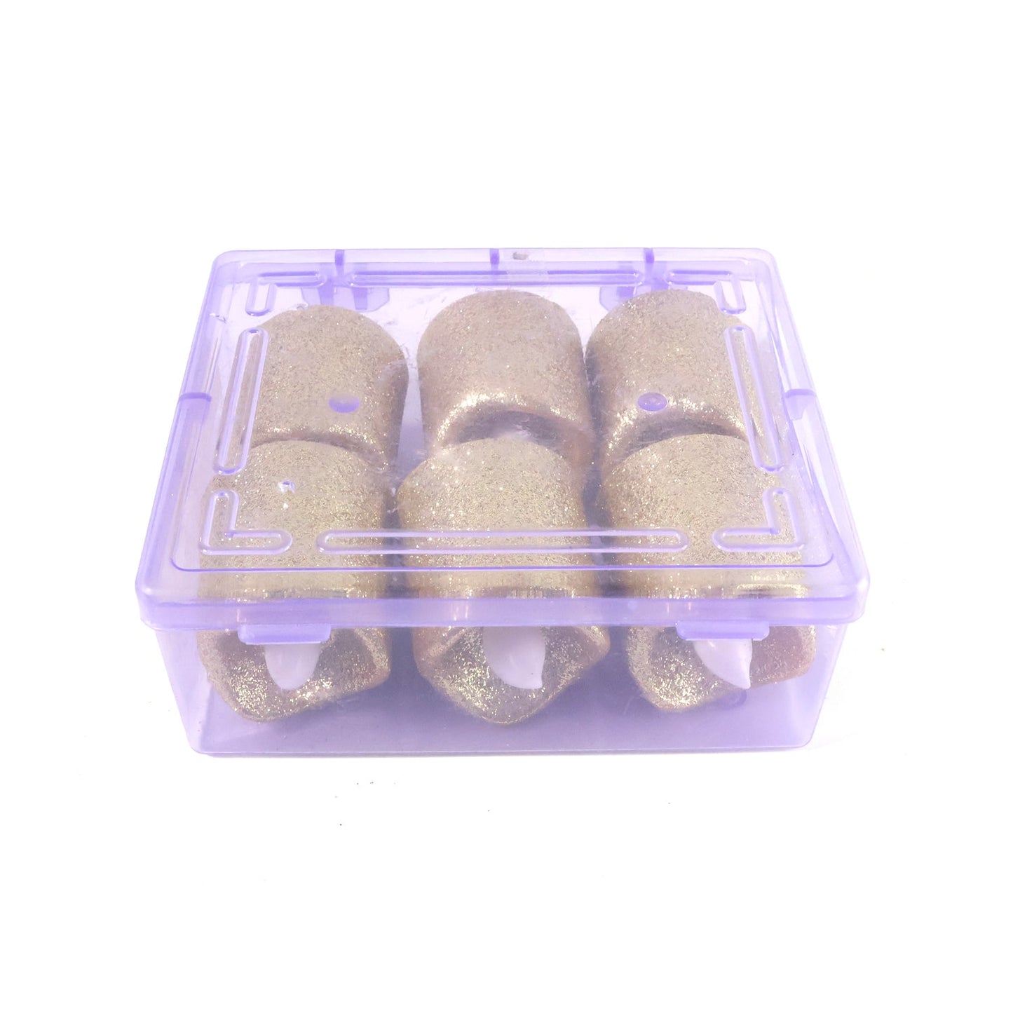 Group of six glitter LED tealight candles perfect for festive décor and mood lighting