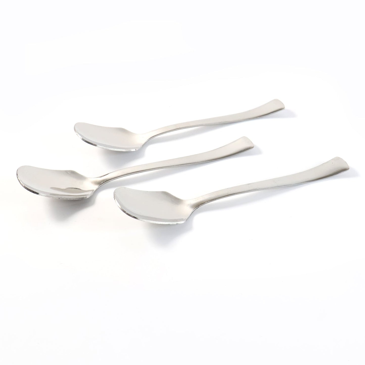 Deep bowl stainless steel spoons ideal for scooping ice cream and desserts