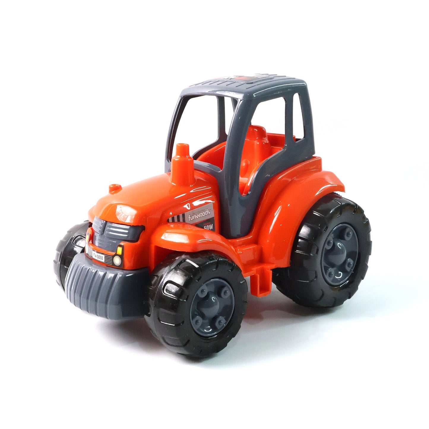 Durable plastic kids tractor toy with sturdy construction and colorful finish