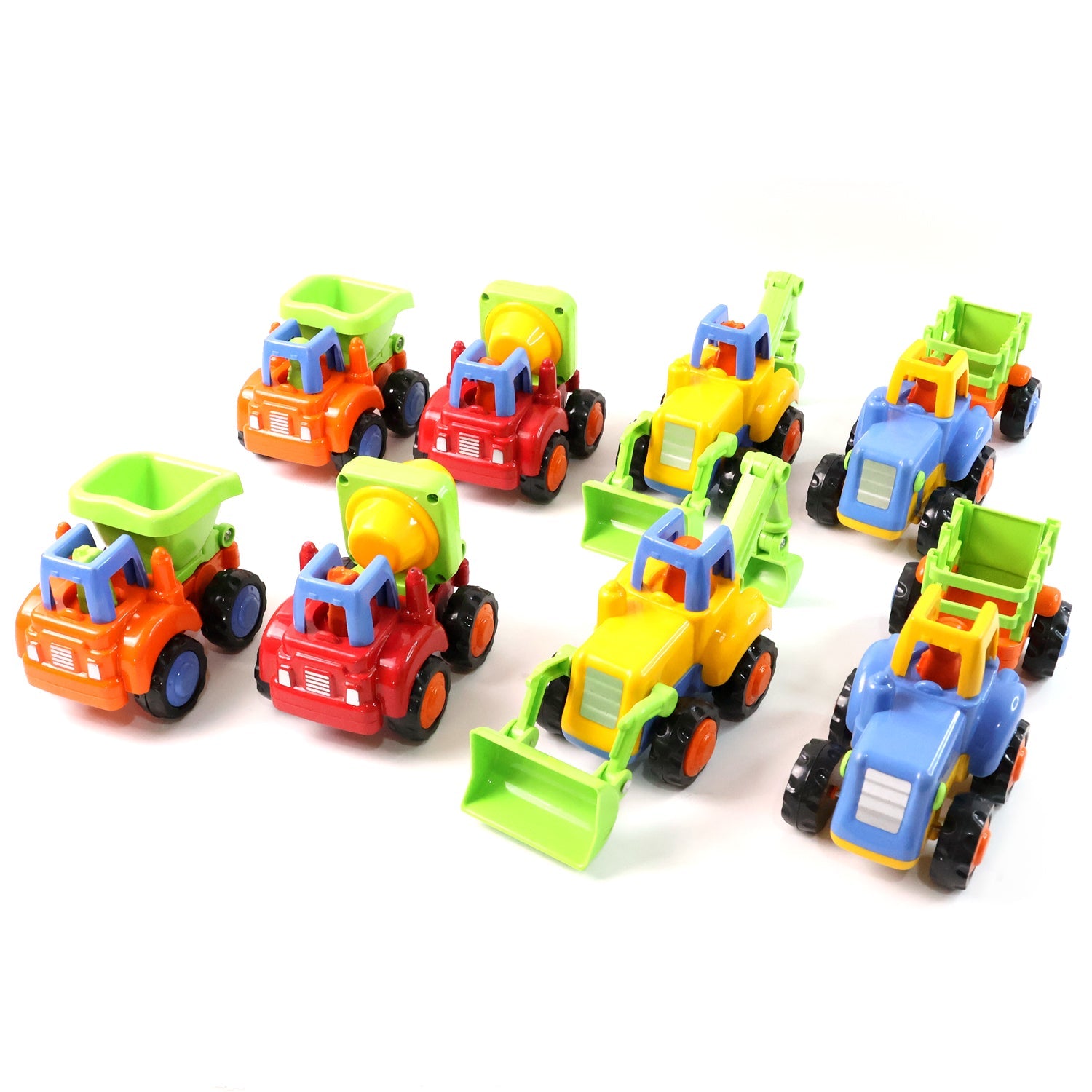 Colorful mini builder vehicles from Funwoods construction toy set