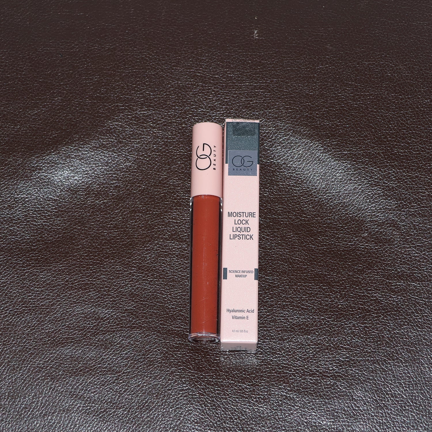 Liquid lipstick swatch showing bold and moisture-locked color in Coffee shade